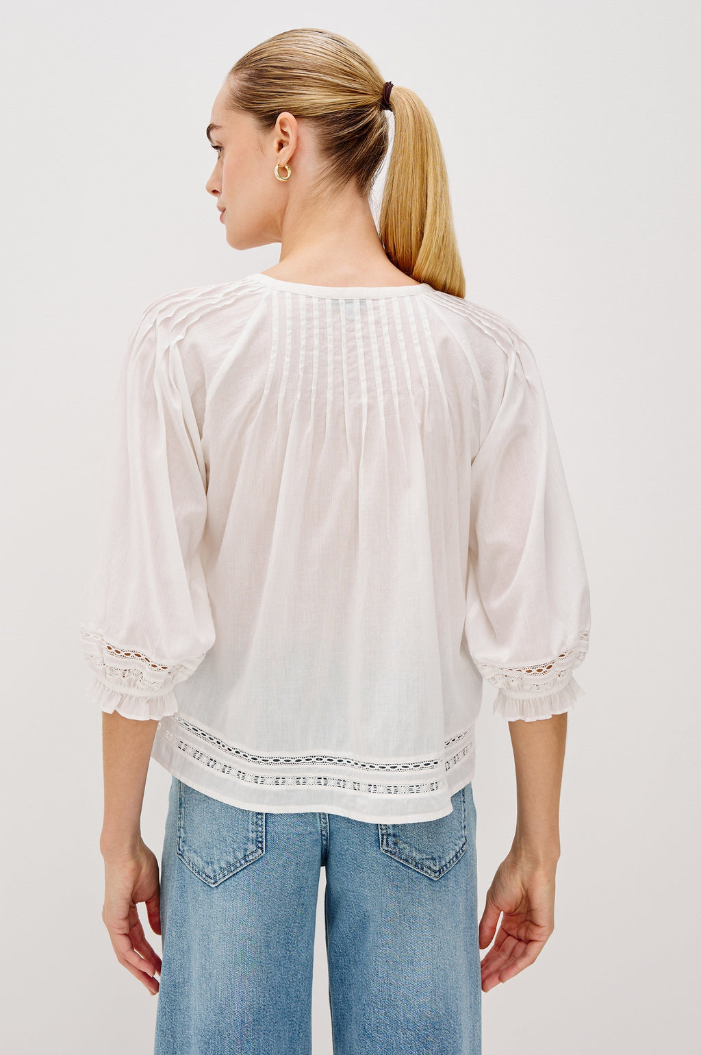 Lilah Top - White Lace Detail