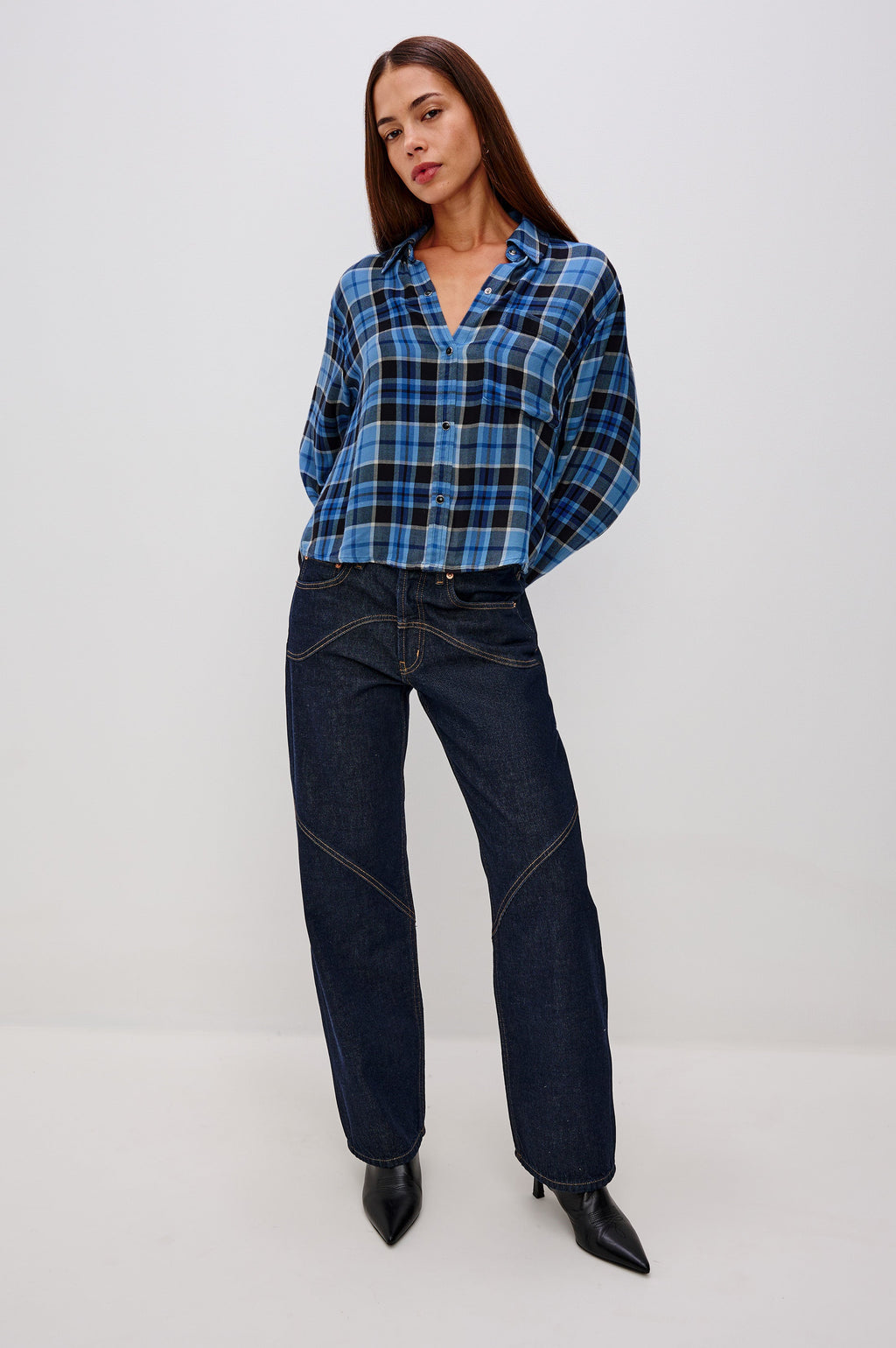 Malin Shirt - Midnight Blue White