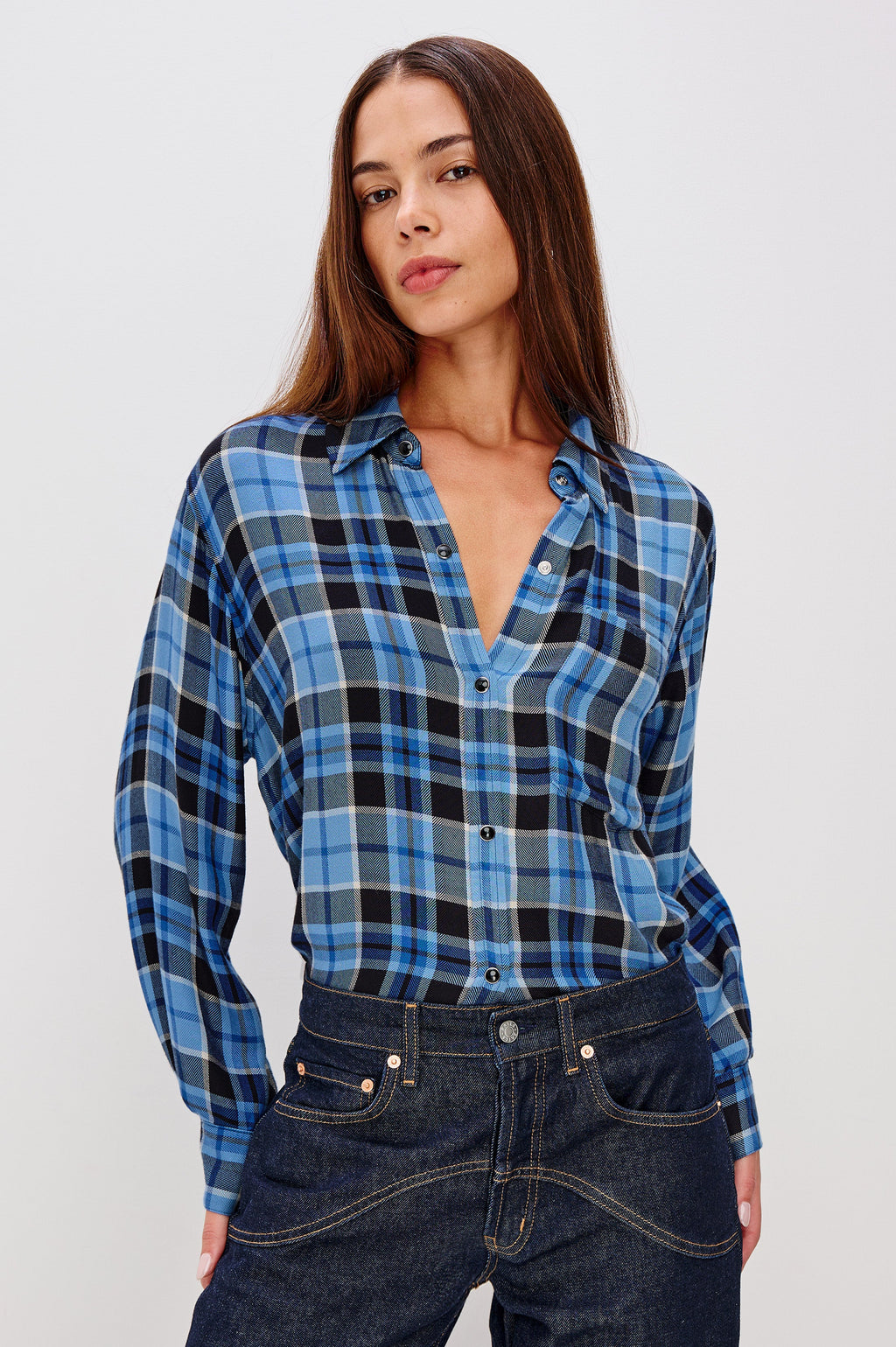 Malin Shirt - Midnight Blue White