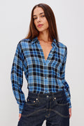 Malin Shirt - Midnight Blue White