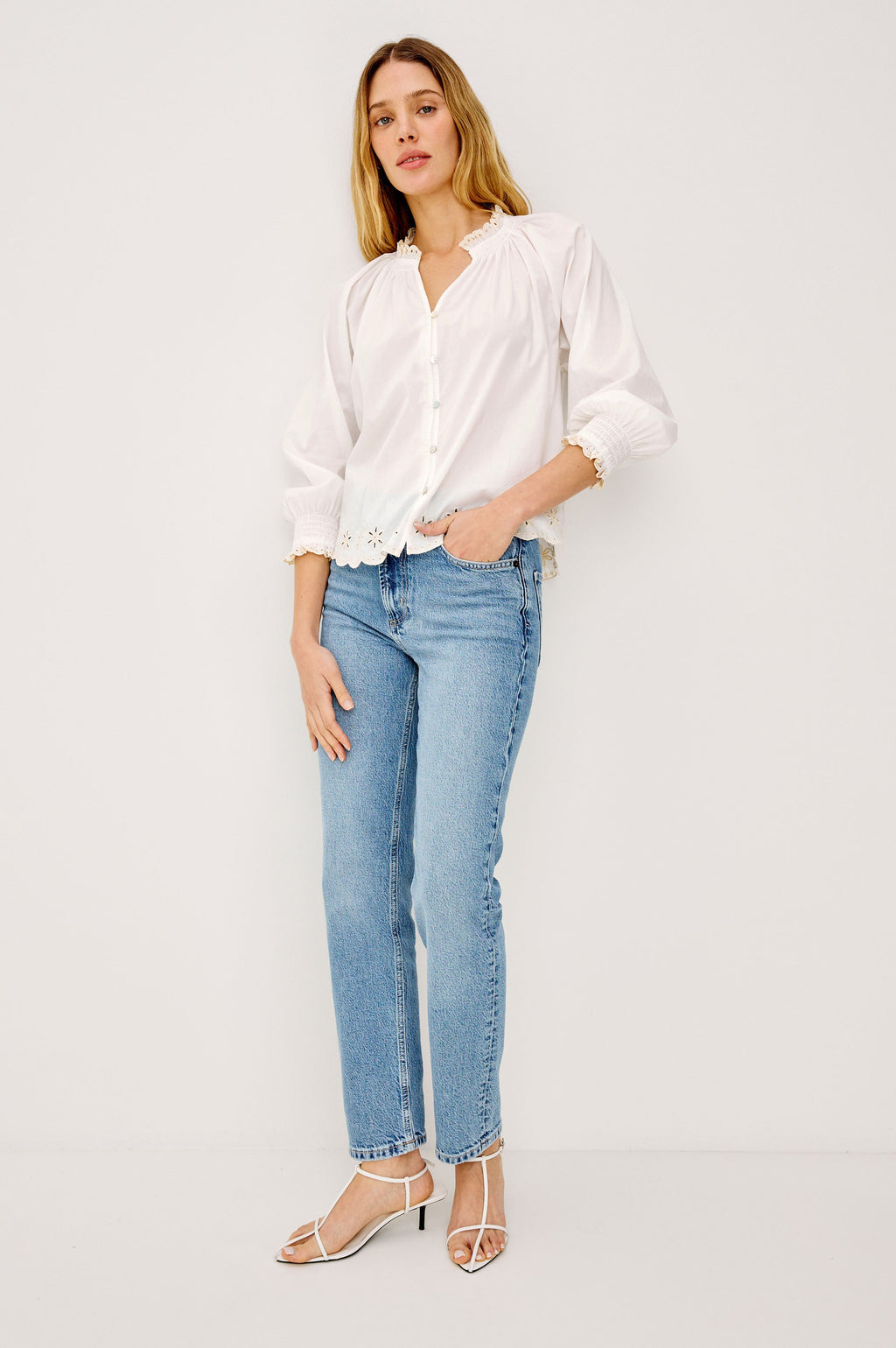 Mariah Shirt - Oat Embroidery