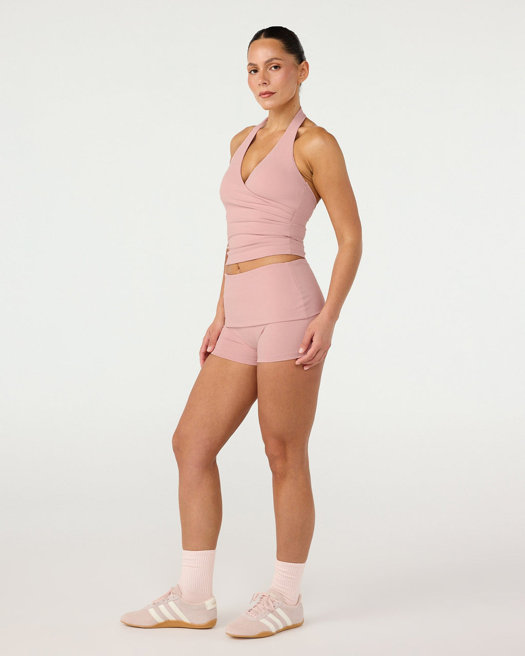 Form Invisible Scrunch Fold Over Shorts 3" | Dusty Pink