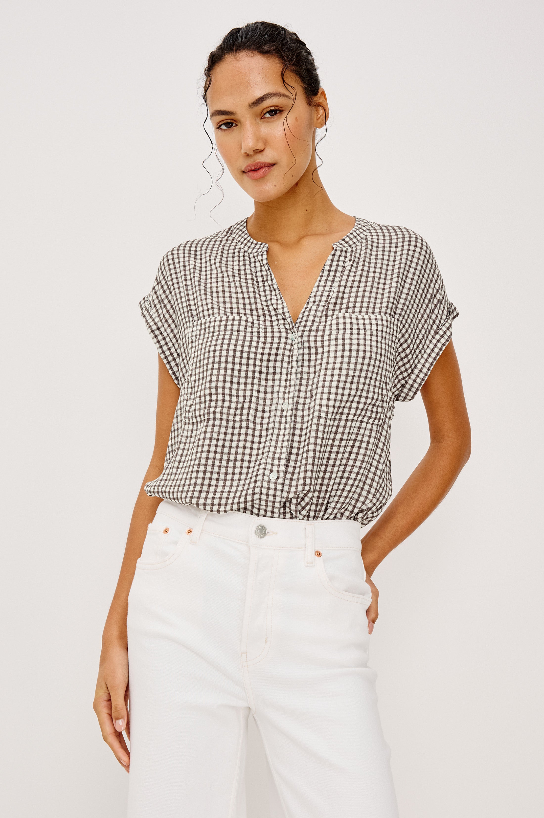 Mel Shirt - Espresso Gingham
