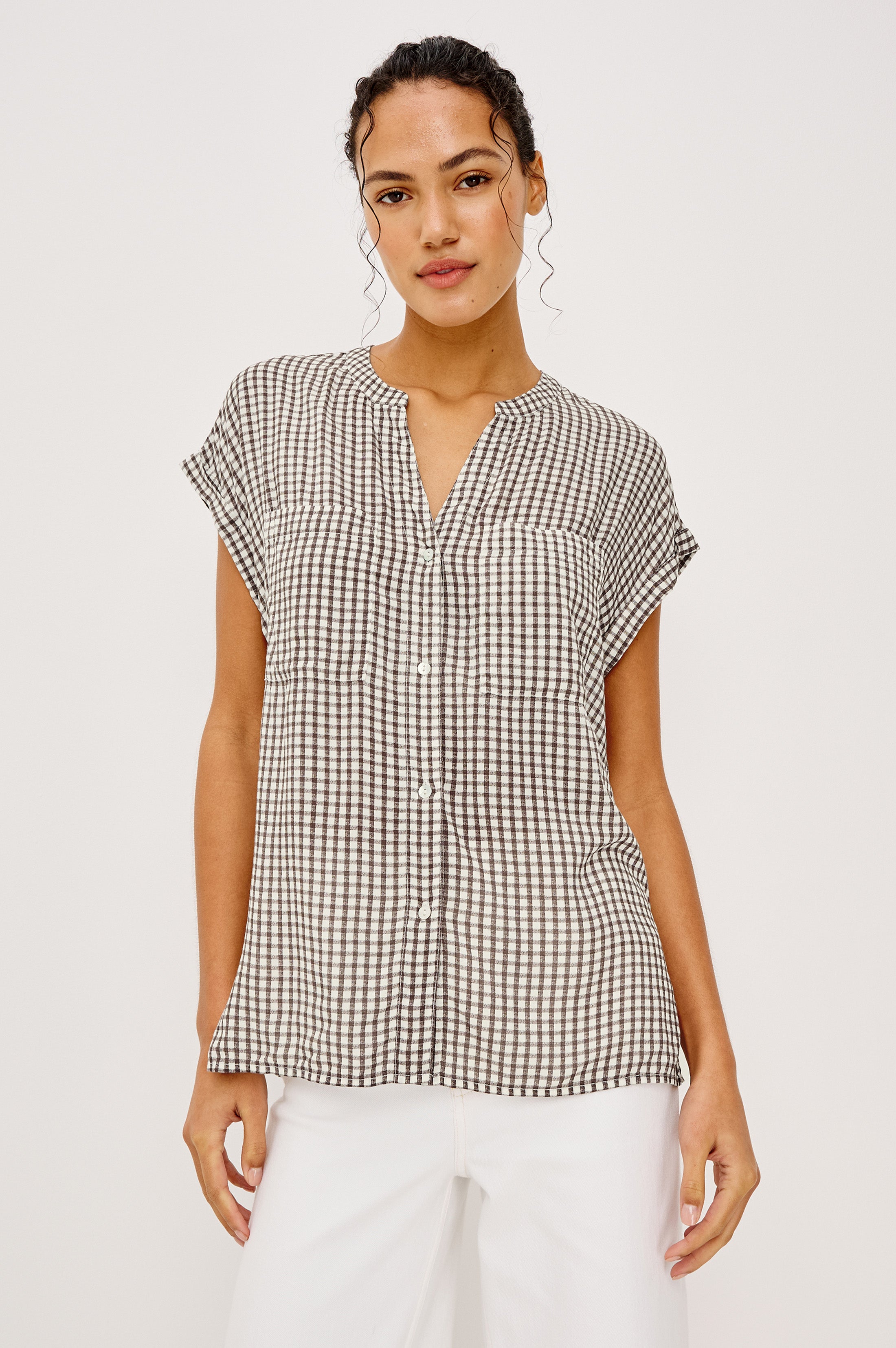 Mel Shirt - Espresso Gingham