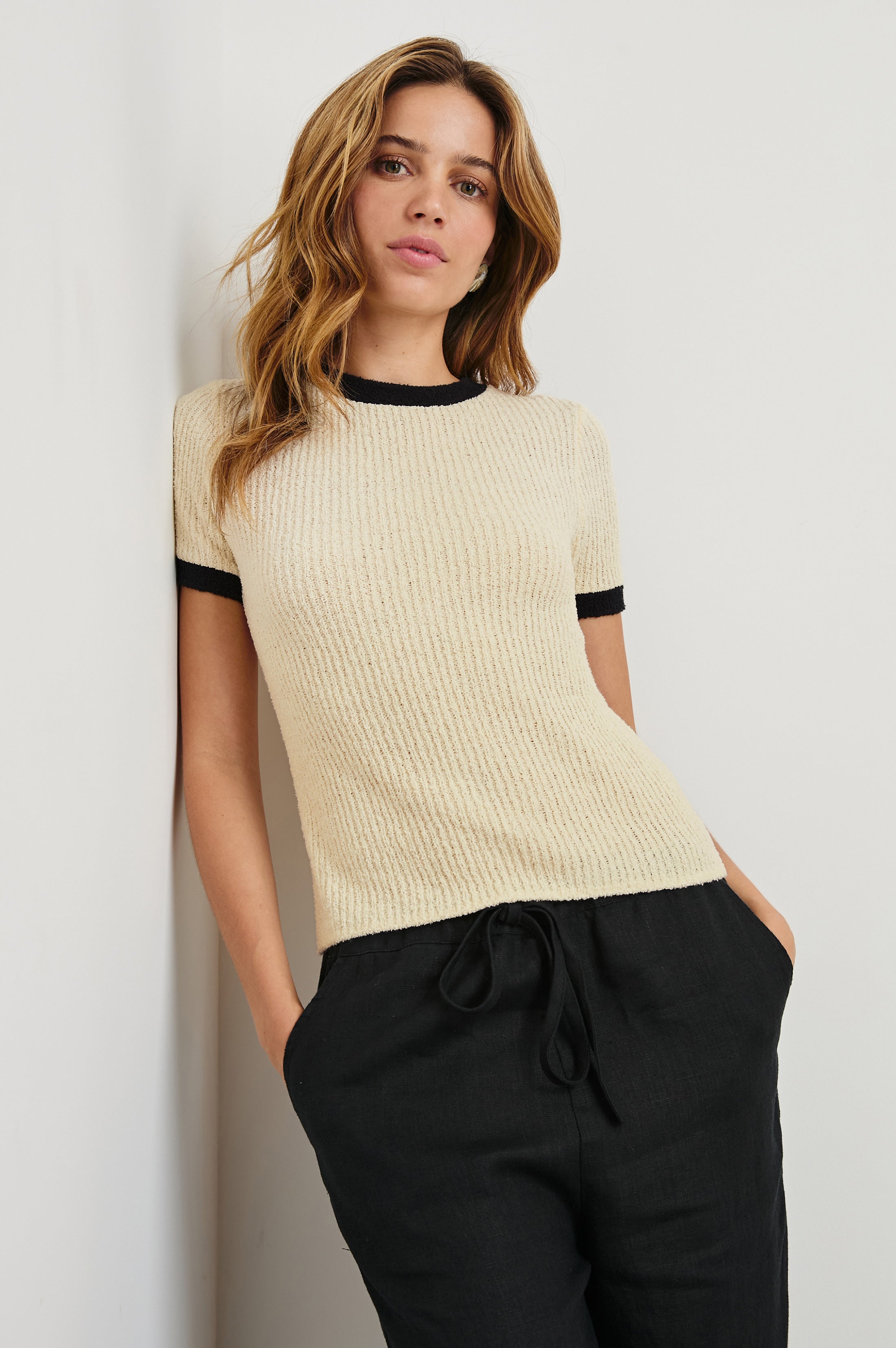 Meredith Top - Ivory Black