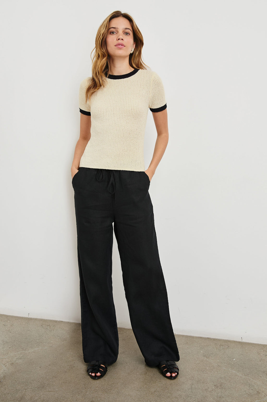 Meredith Top - Ivory Black