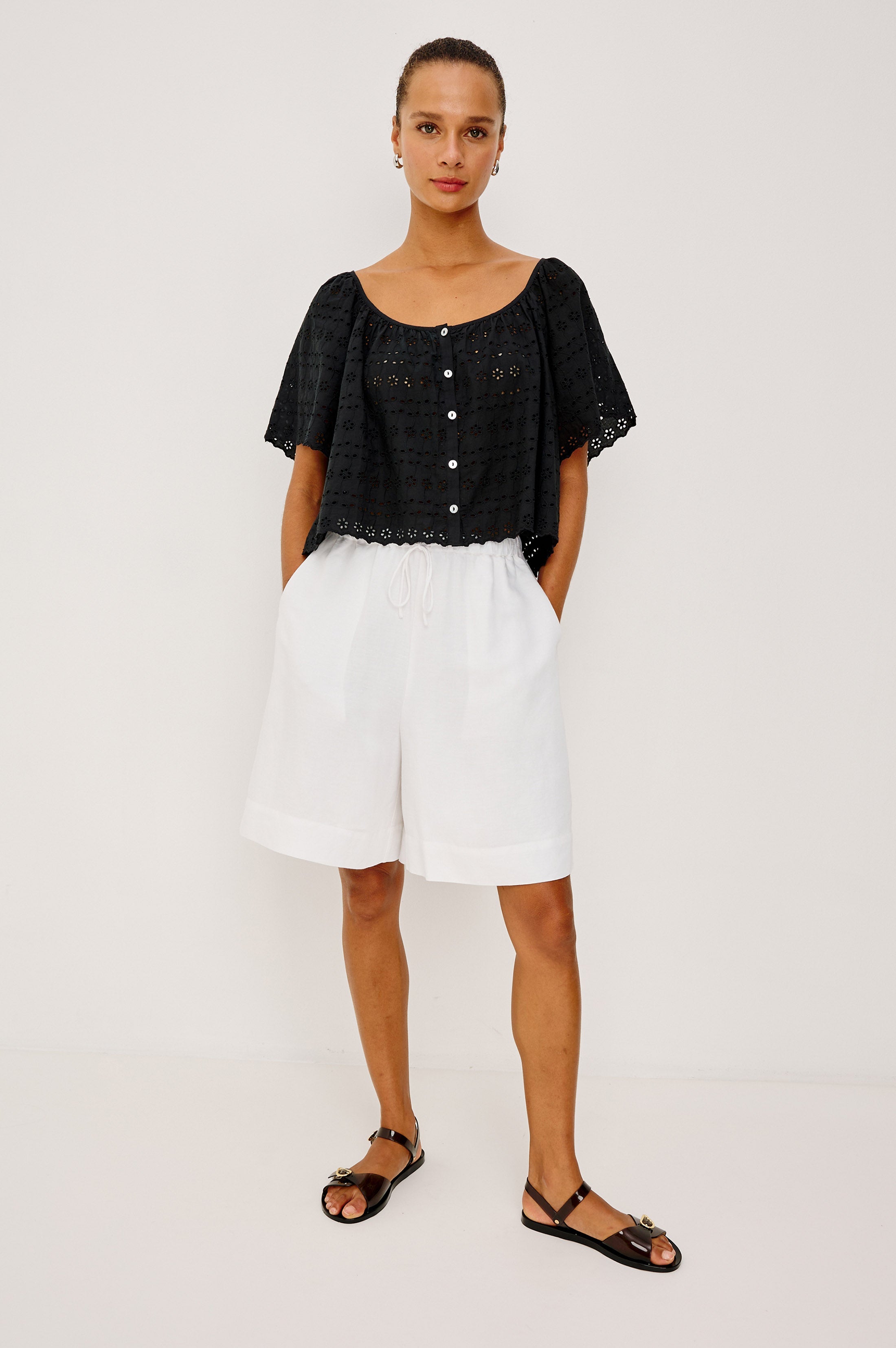 Miller Shirt - Black Eyelet