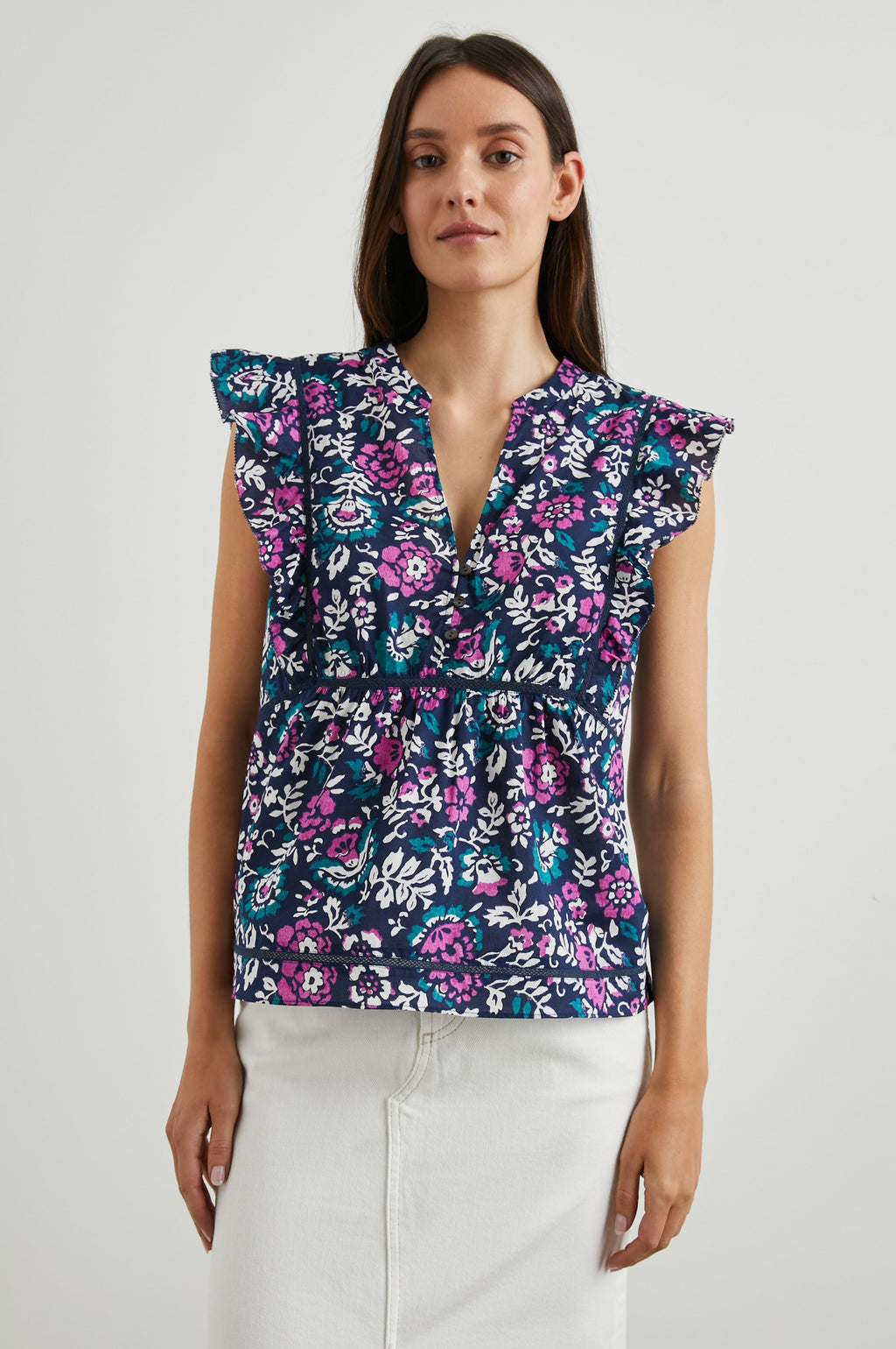 Misha Top - Woodblock Floral