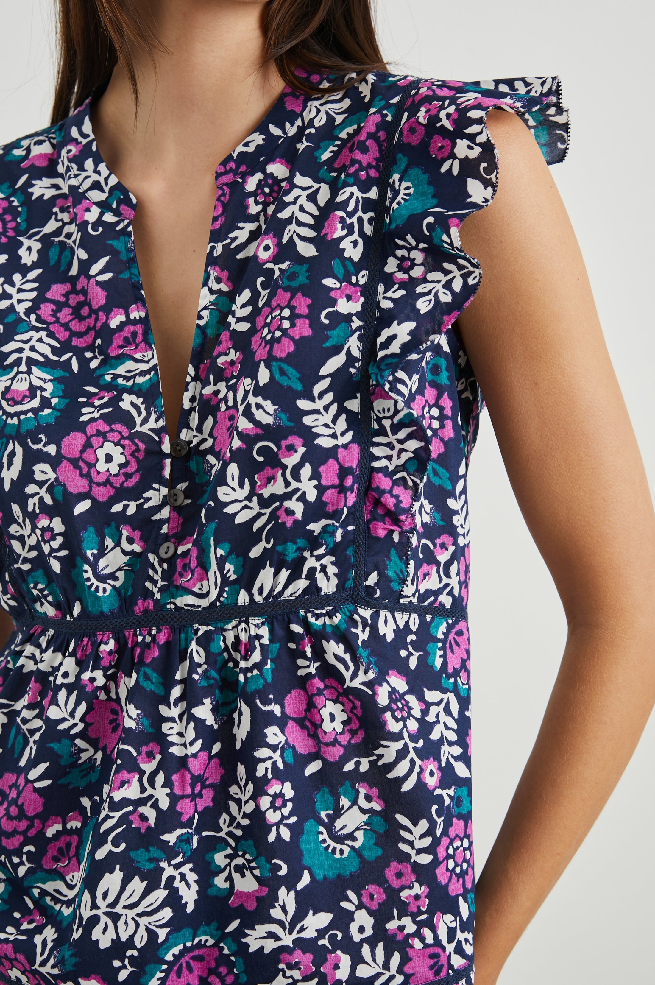 Misha Top - Woodblock Floral