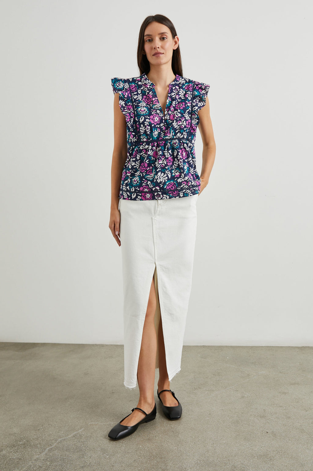 Misha Top - Woodblock Floral