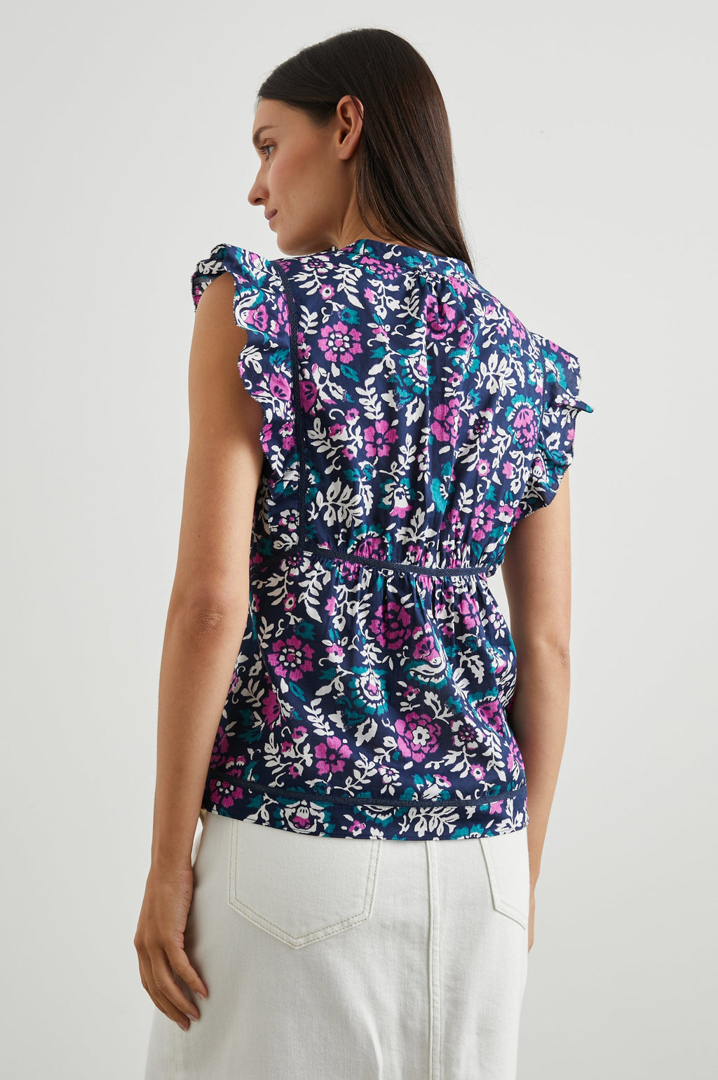 Misha Top - Woodblock Floral