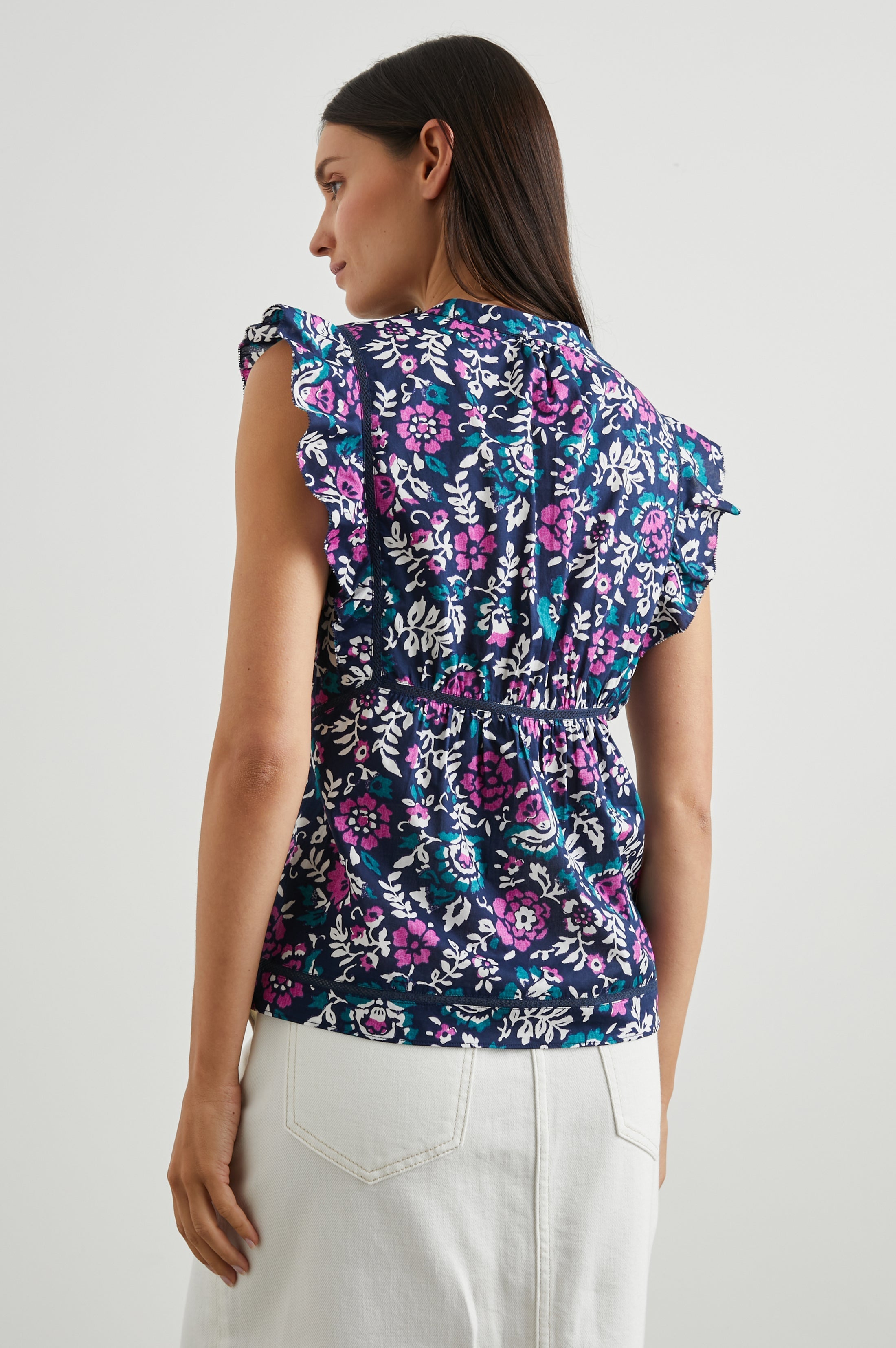 Misha Top - Woodblock Floral