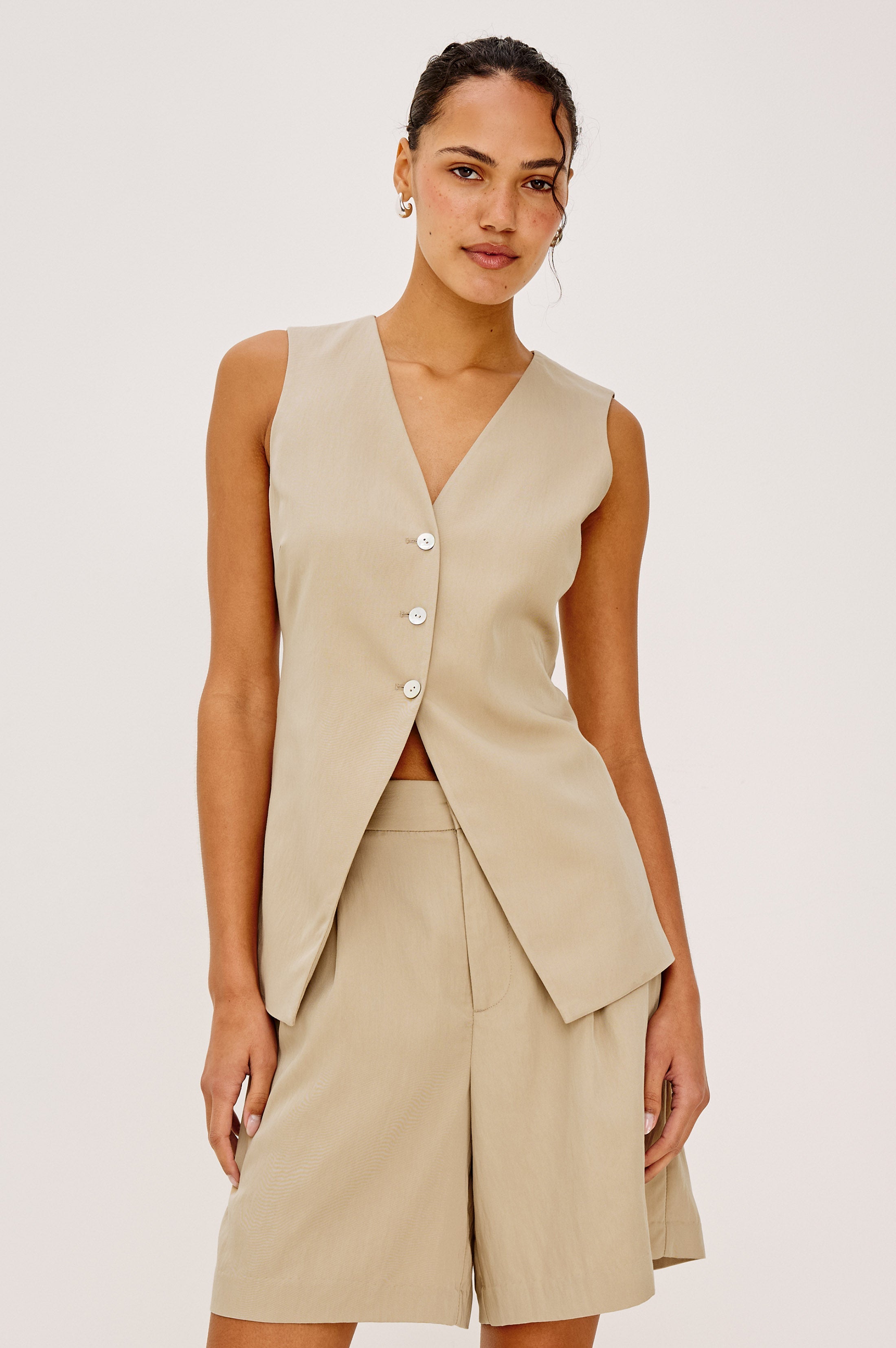 Mylah Vest - Almond