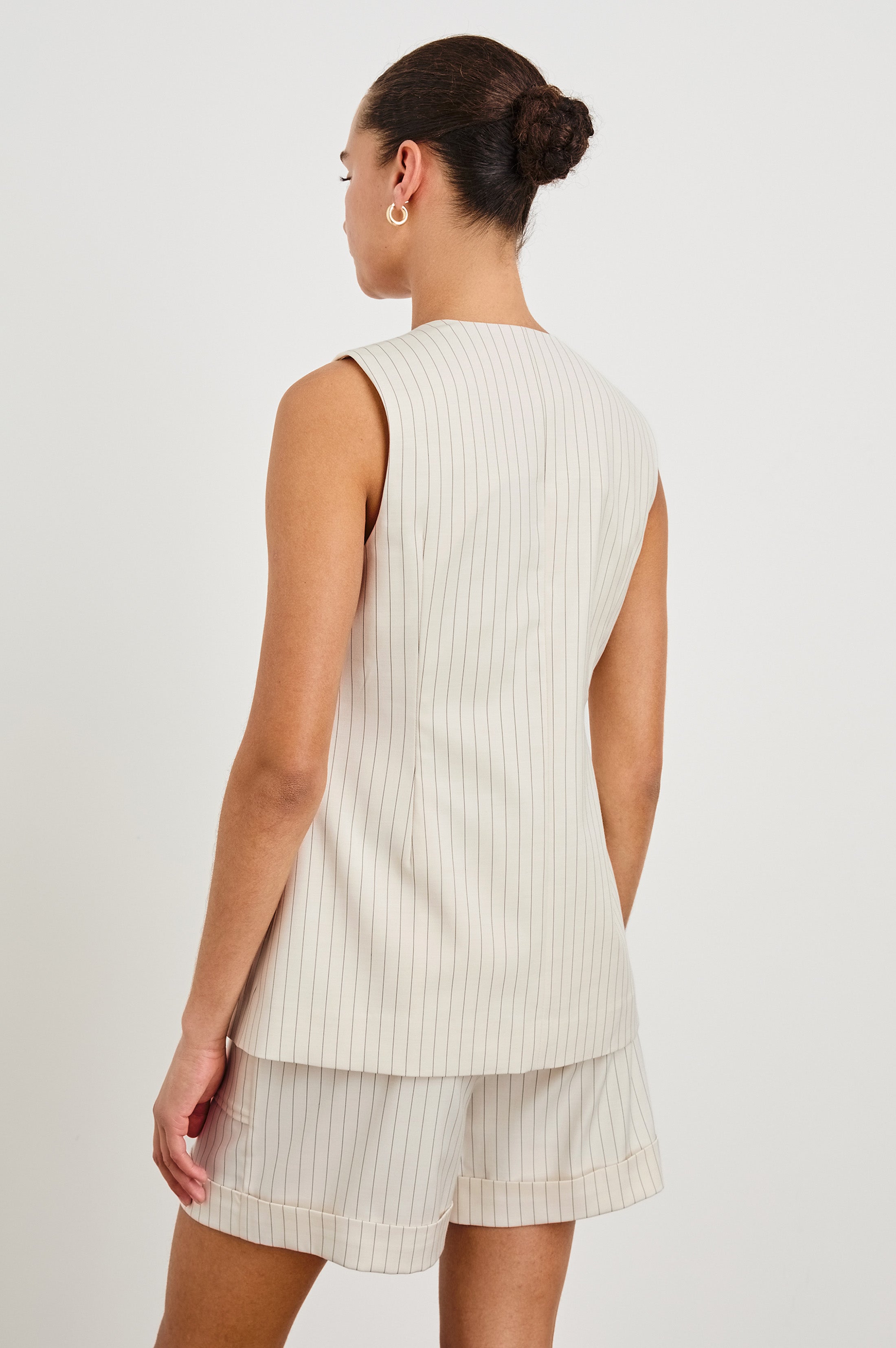 Mylah Vest - Birch Pinstripe