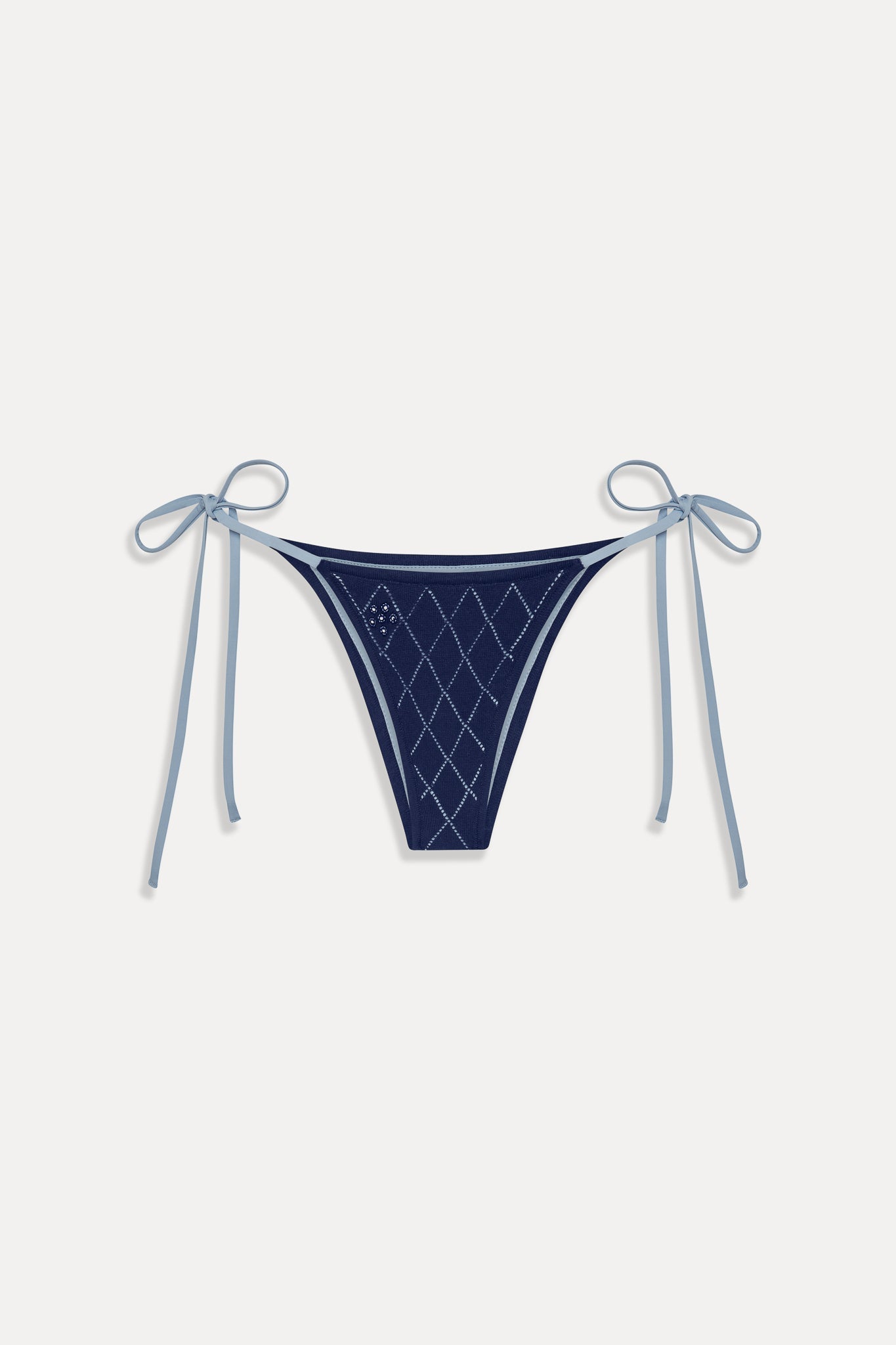Mackenzie Cheeky String Bikini Bottom - Diamond Stitch