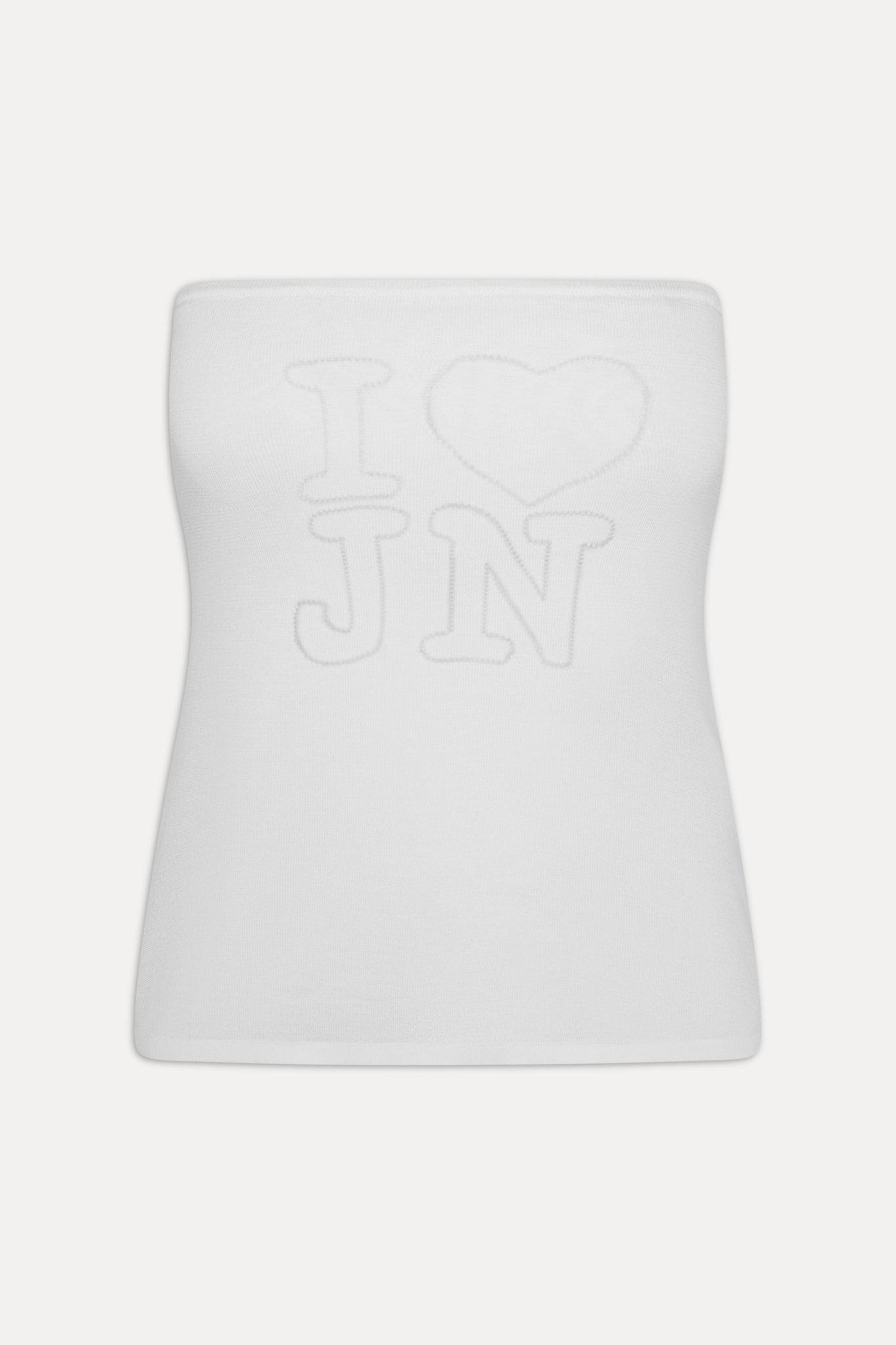 x JENNIE Margot Knit Tube Top - Optic White