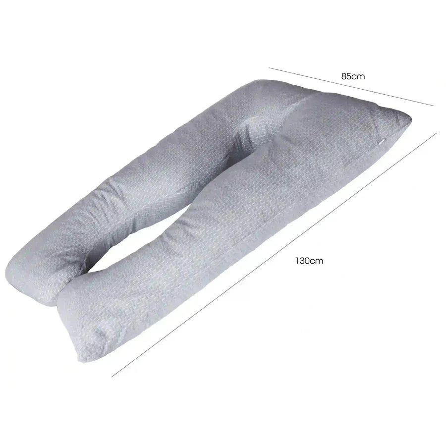 Moon Bamboo Full Body Pregnancy Pillow U-Shaped (Grey)