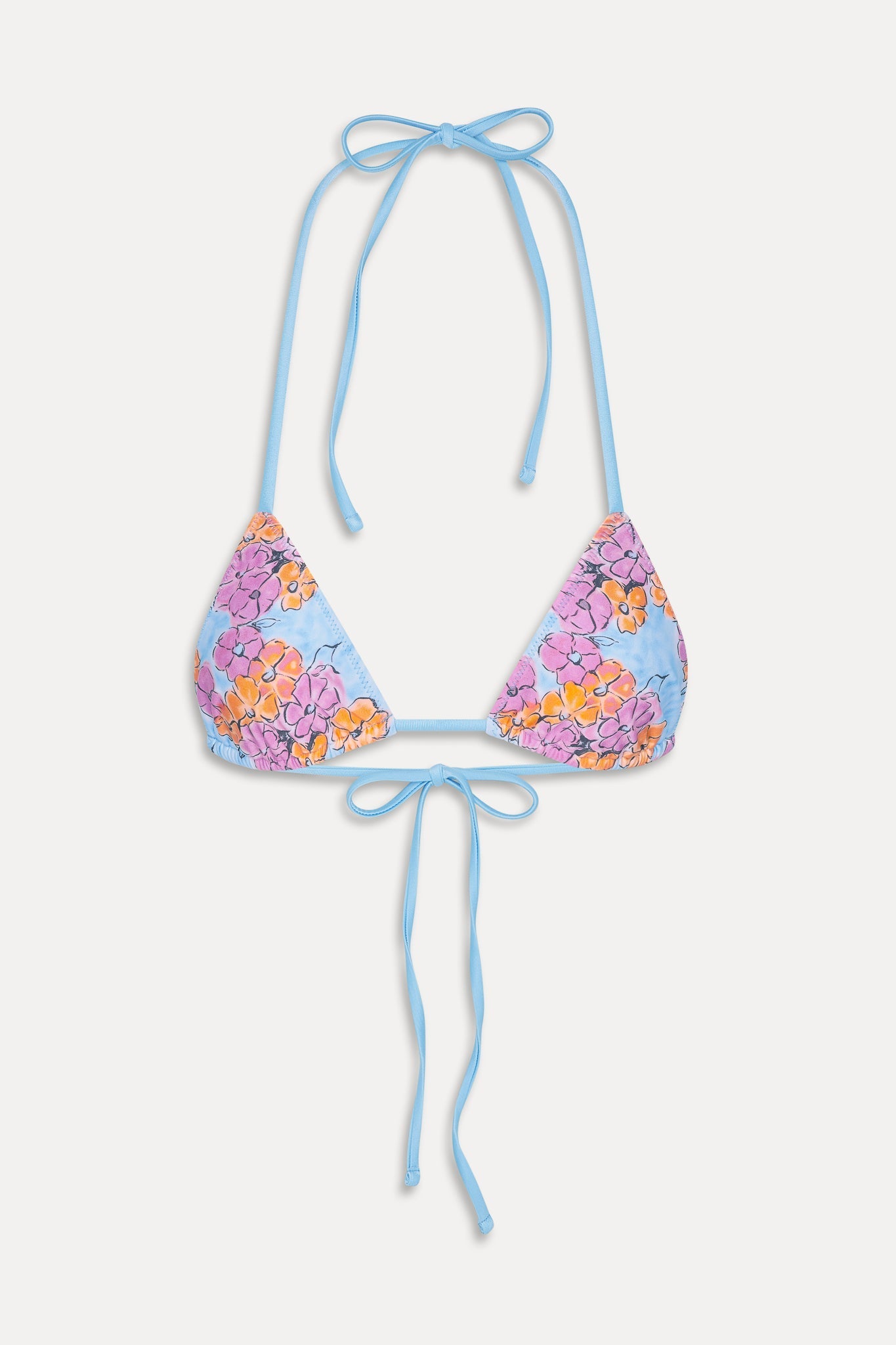 Nick Floral Triangle Bikini Top - Color Me