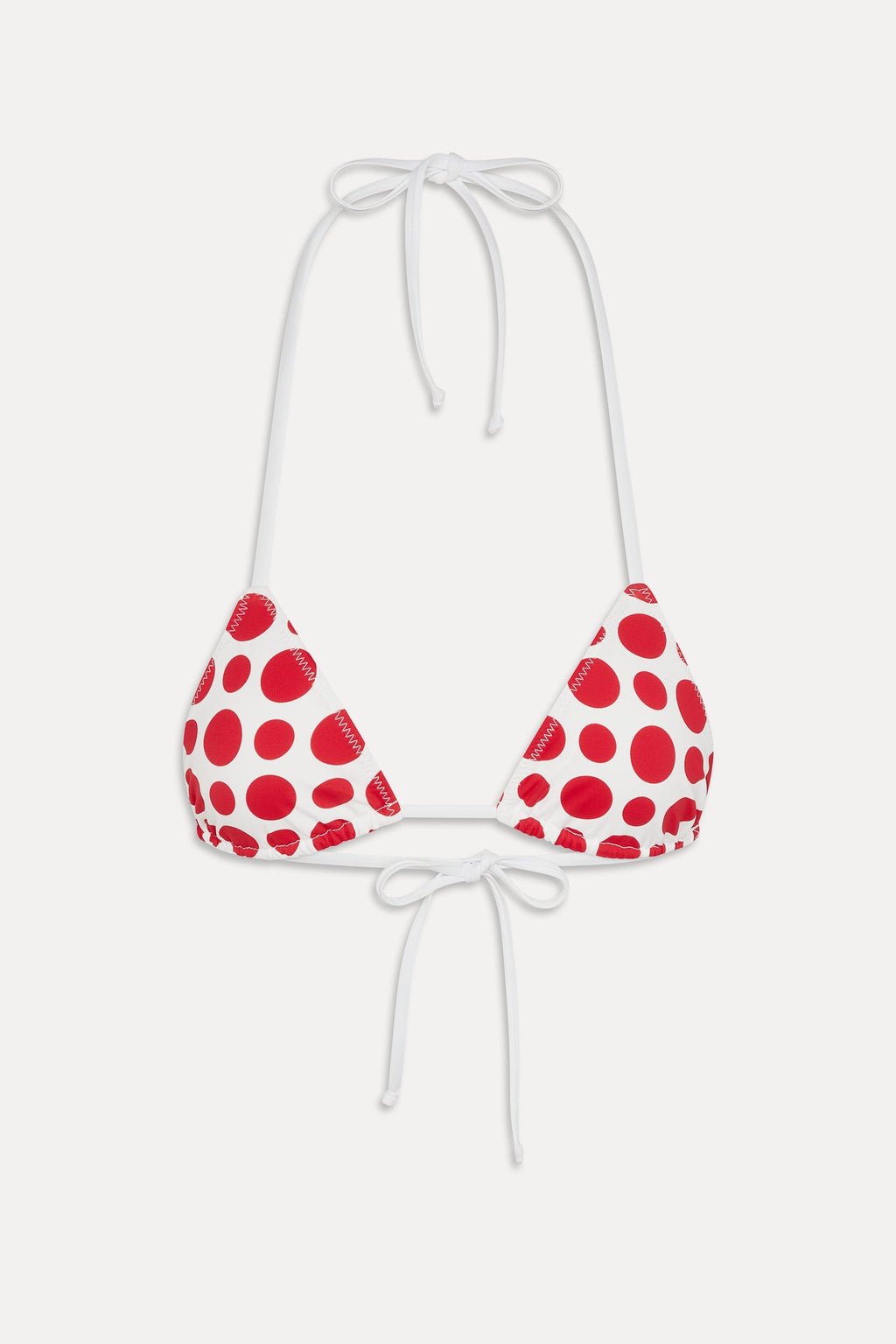 Nick Triangle Halter Bikini Top - Red Dottie