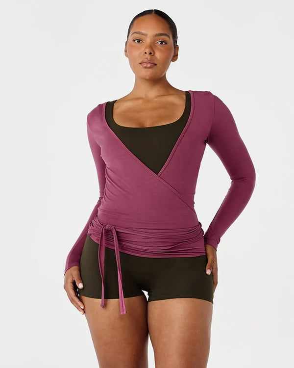Sheer Jersey Longline Ballet Wrap