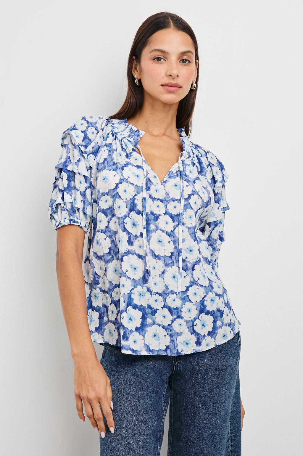 Paris Top - Blue Floral