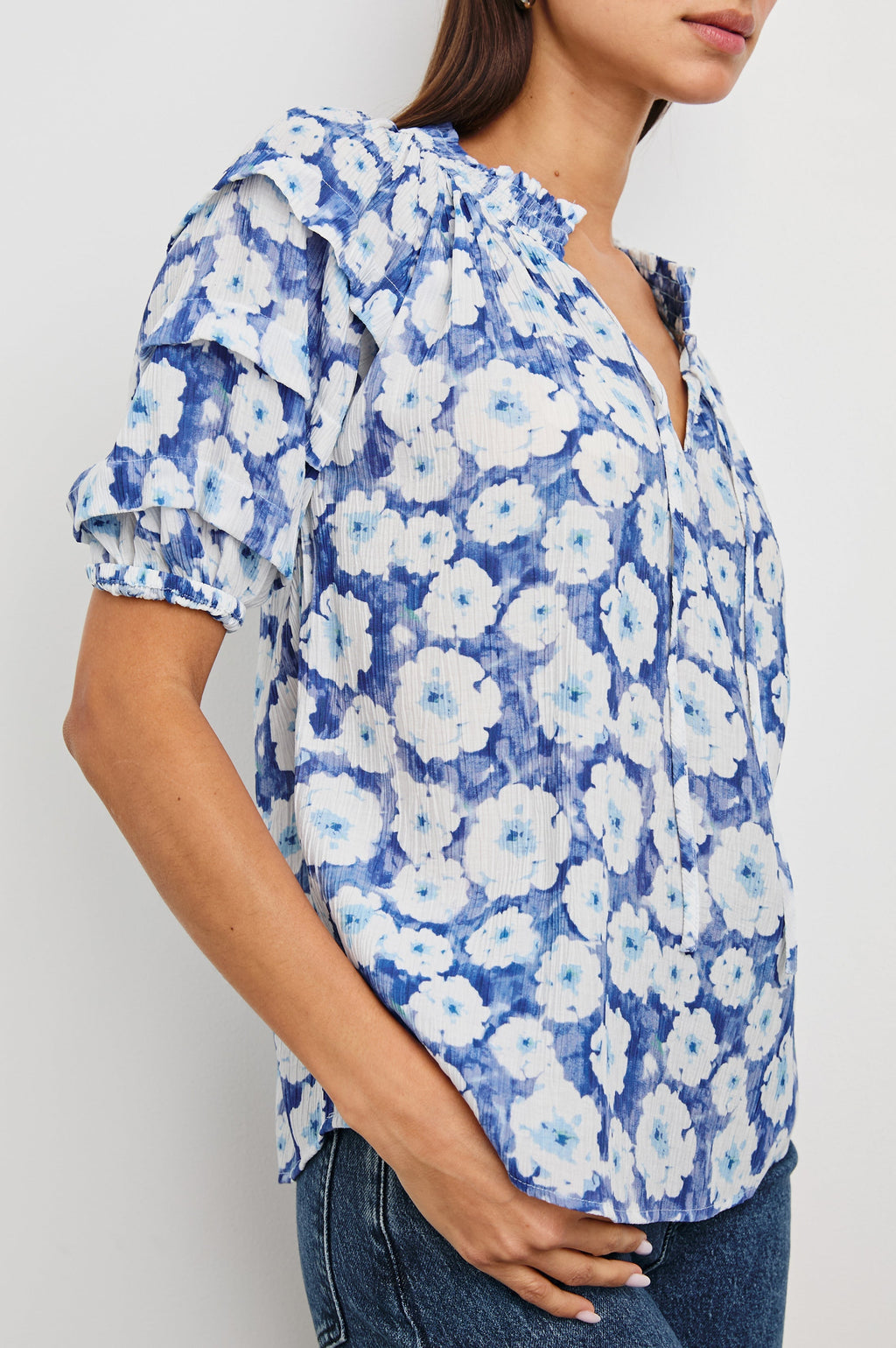 Paris Top - Blue Floral