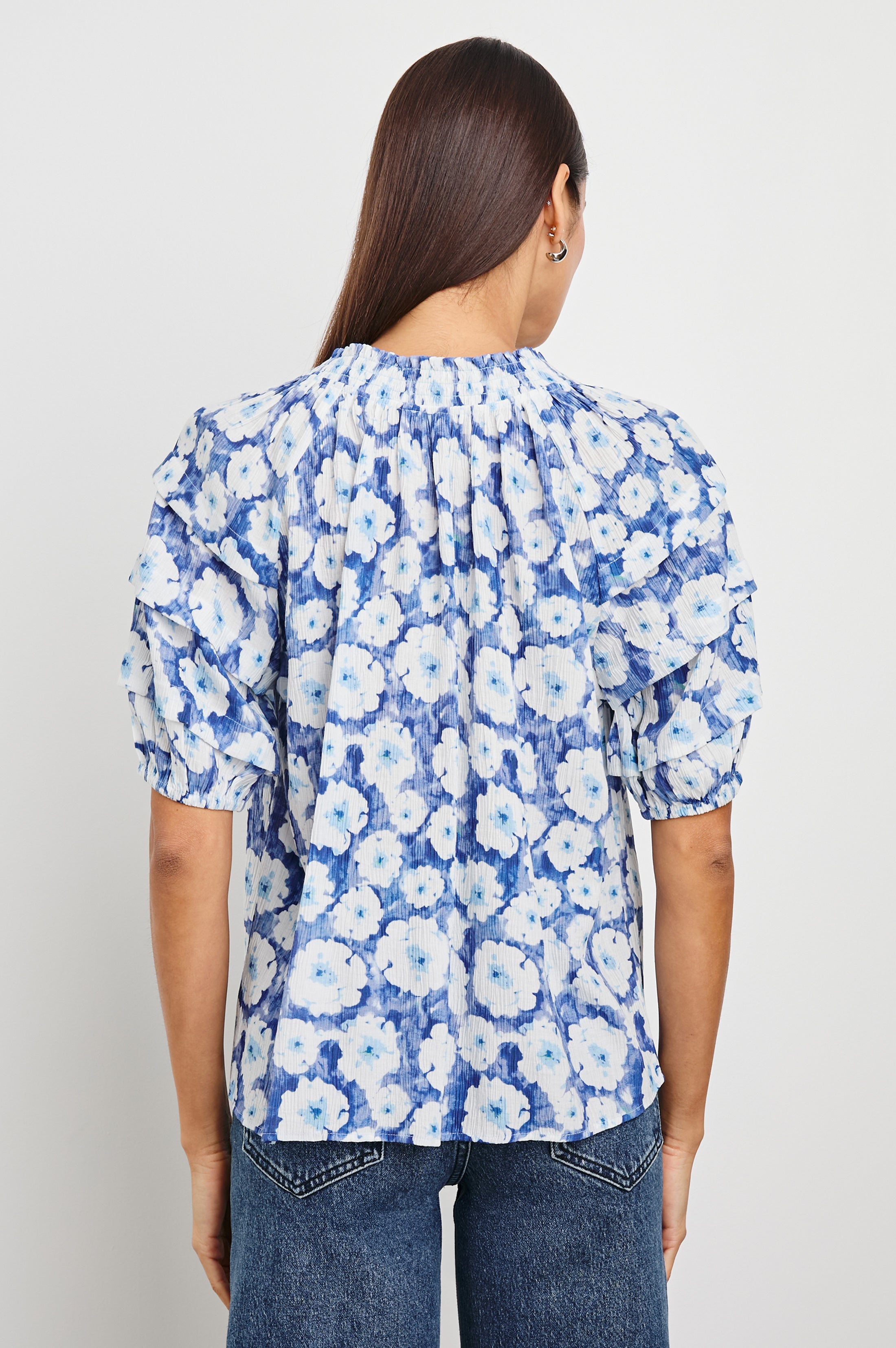 Paris Top - Blue Floral