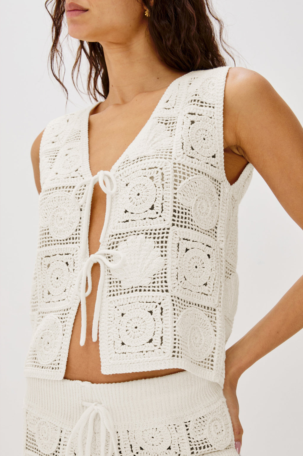 Rails X Lspace Paz Top - White Sea Shell Crochet