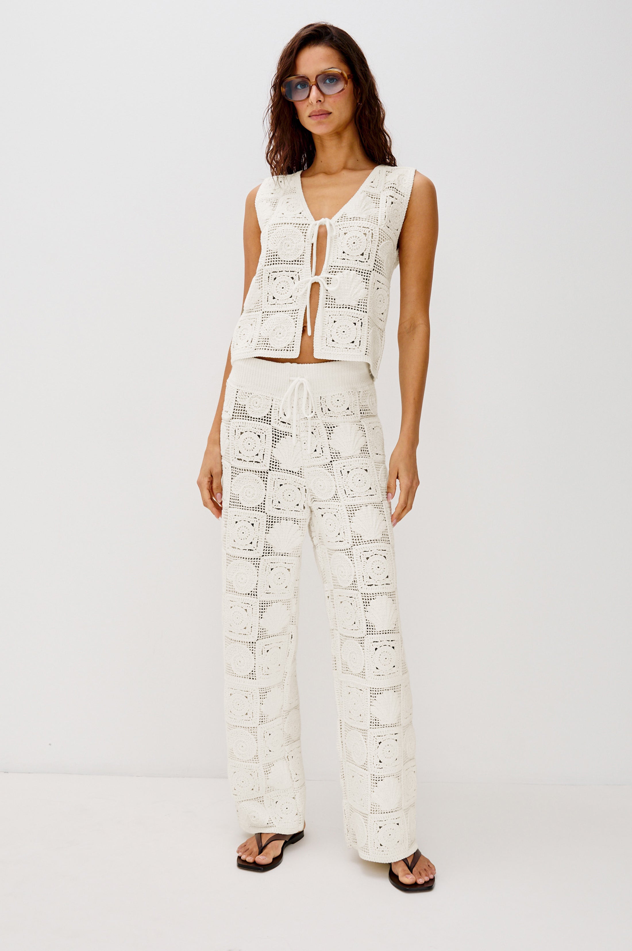 Rails X Lspace Paz Top - White Sea Shell Crochet