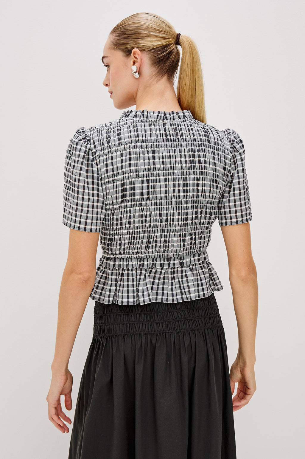 Portia Top - Ash Seersucker