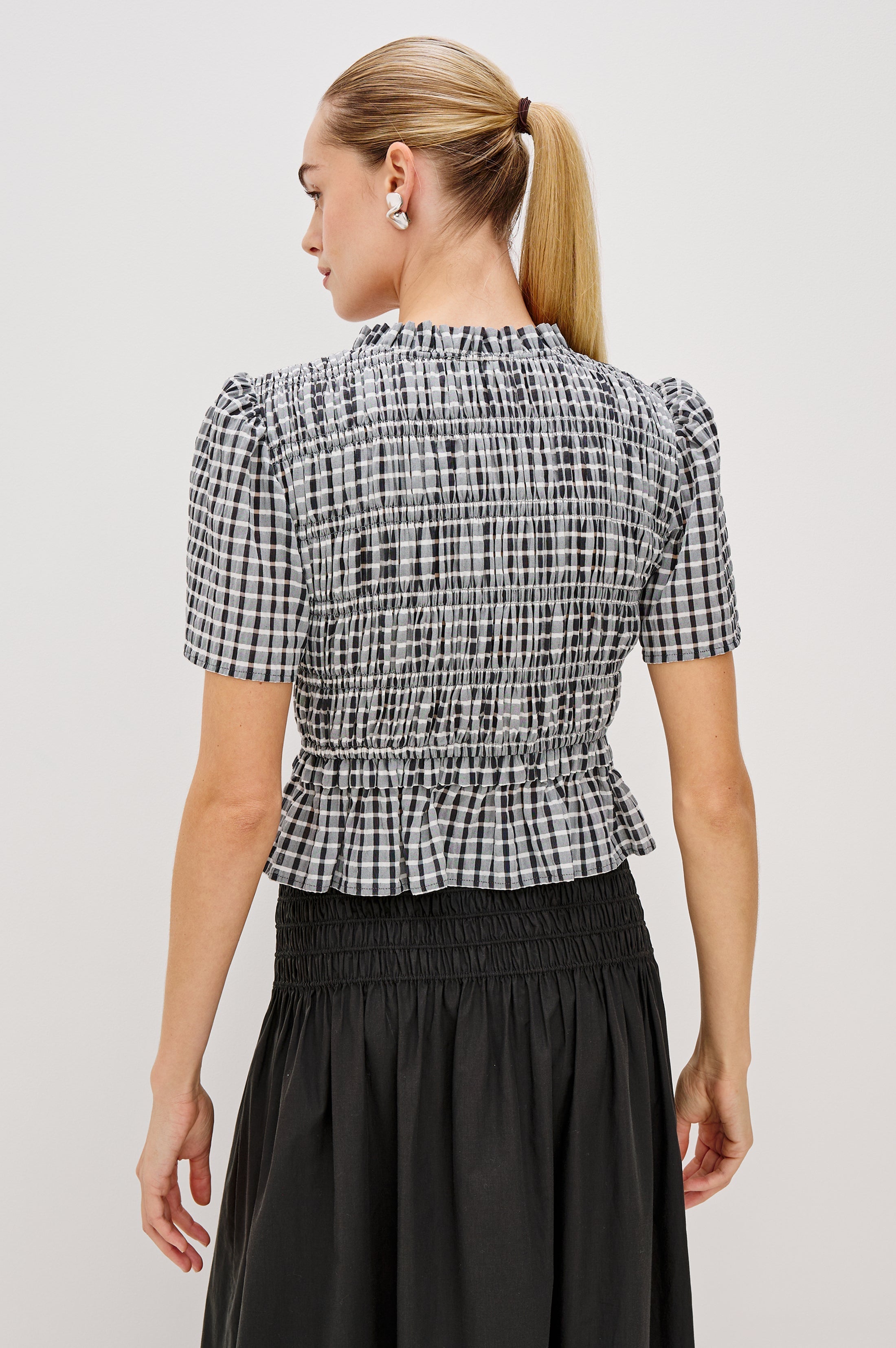Portia Top - Ash Seersucker