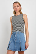 The Racer Tank - Black Birch Stripe