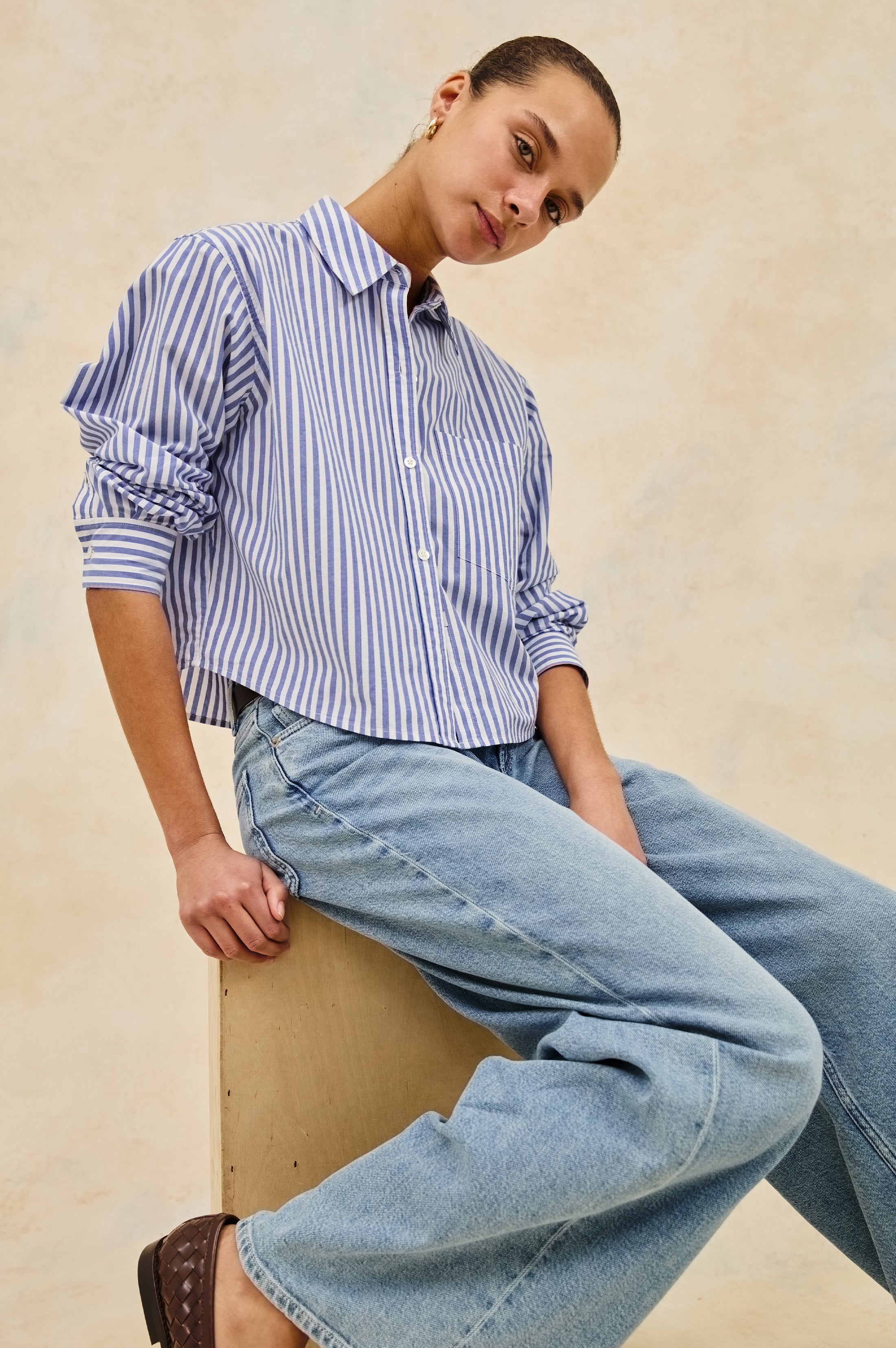 Ramy Shirt - Mariner White Stripe