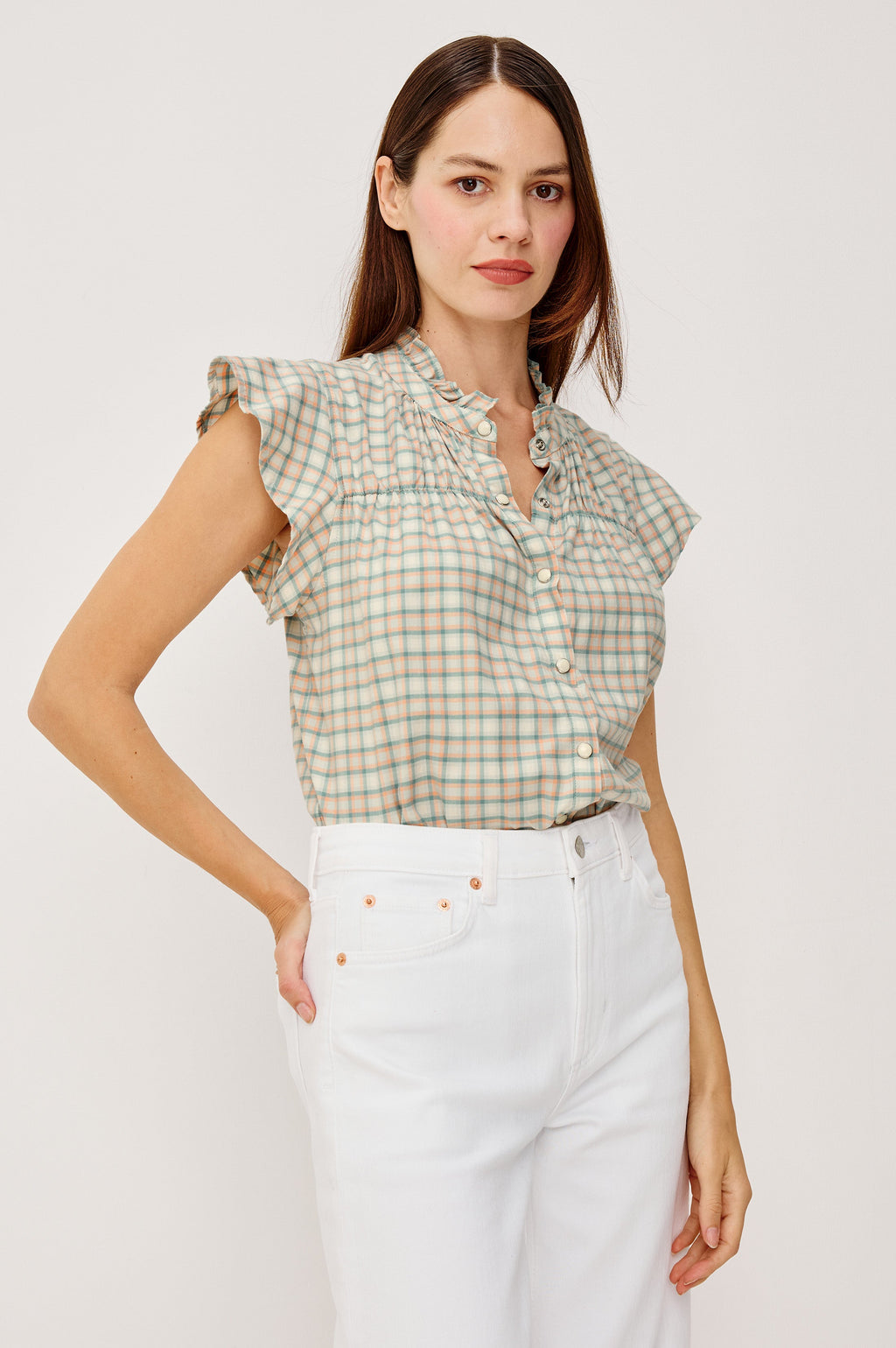 Ruthie Top - Julep Mint Check