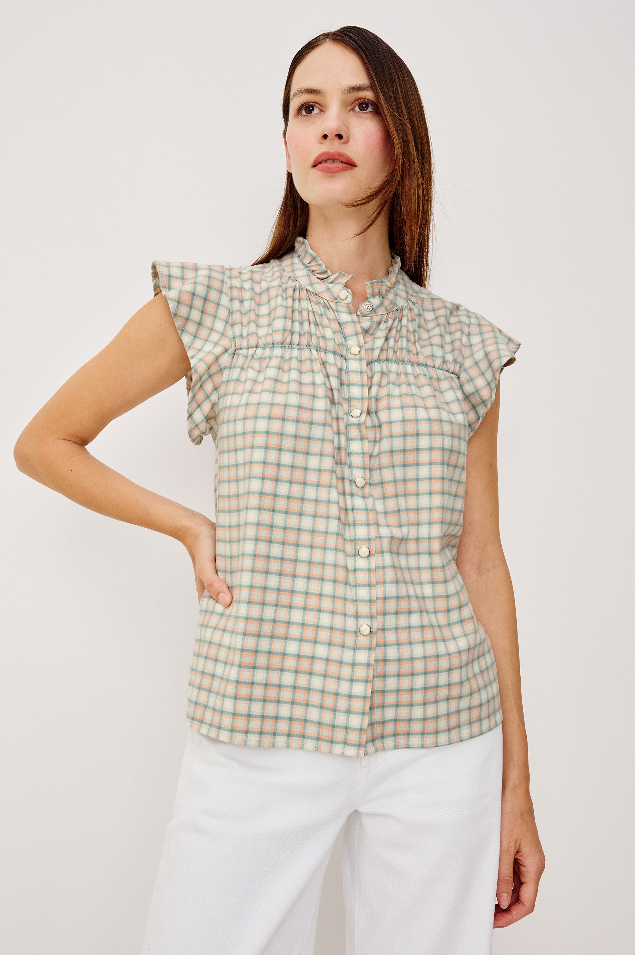 Ruthie Top - Julep Mint Check