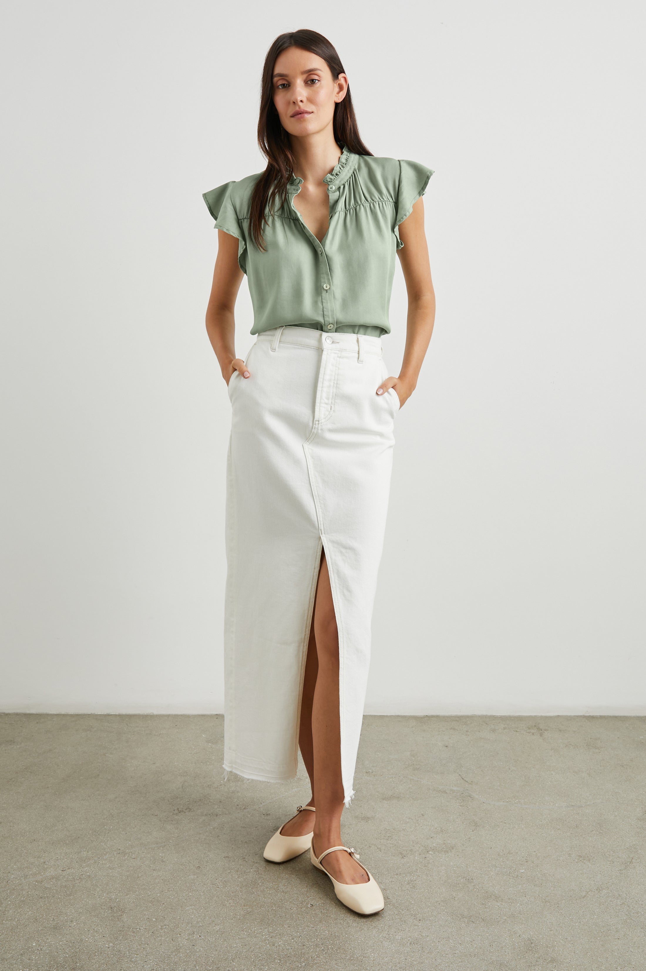 Ruthie Top - Sage Denim