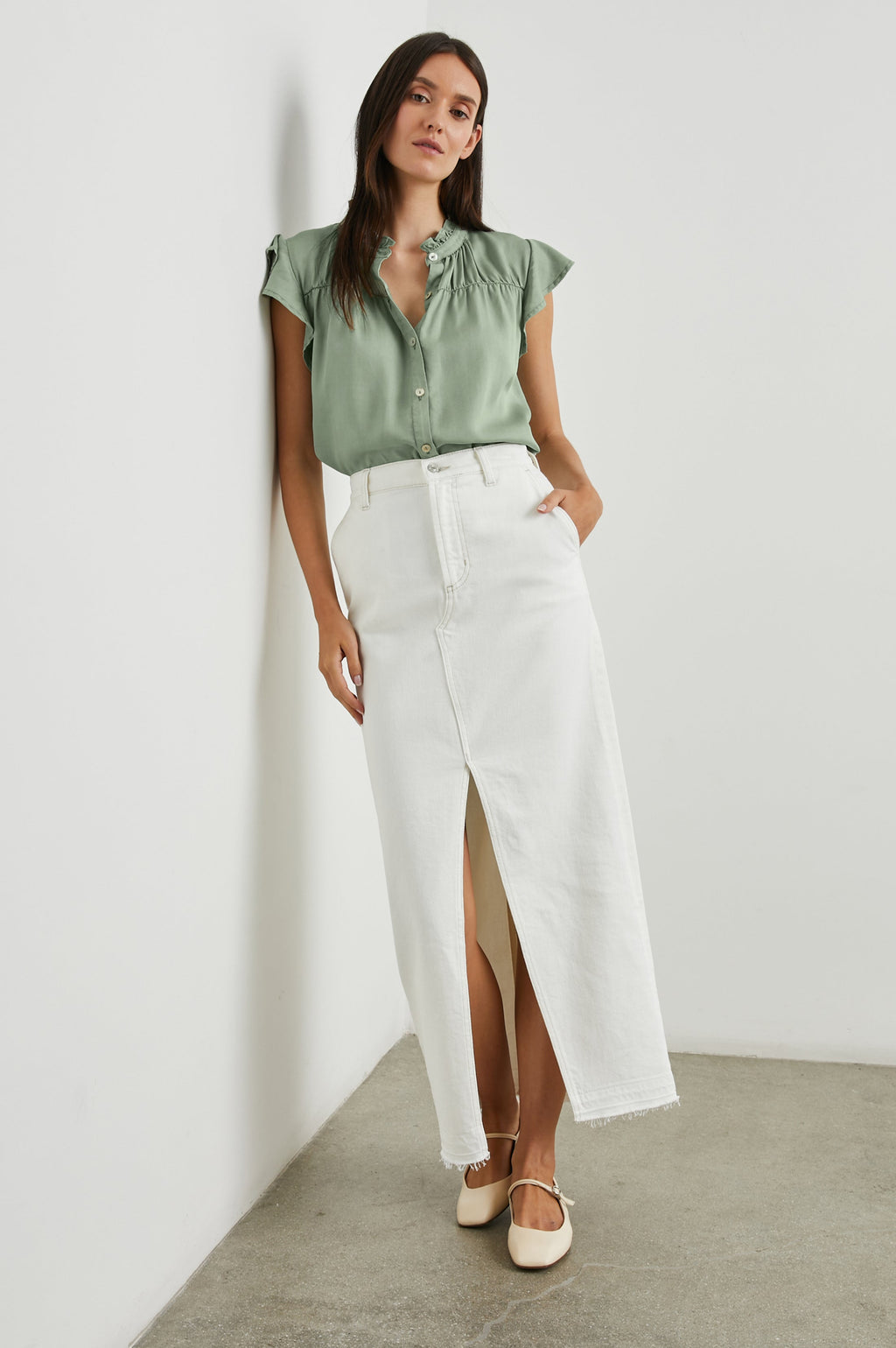 Ruthie Top - Sage Denim