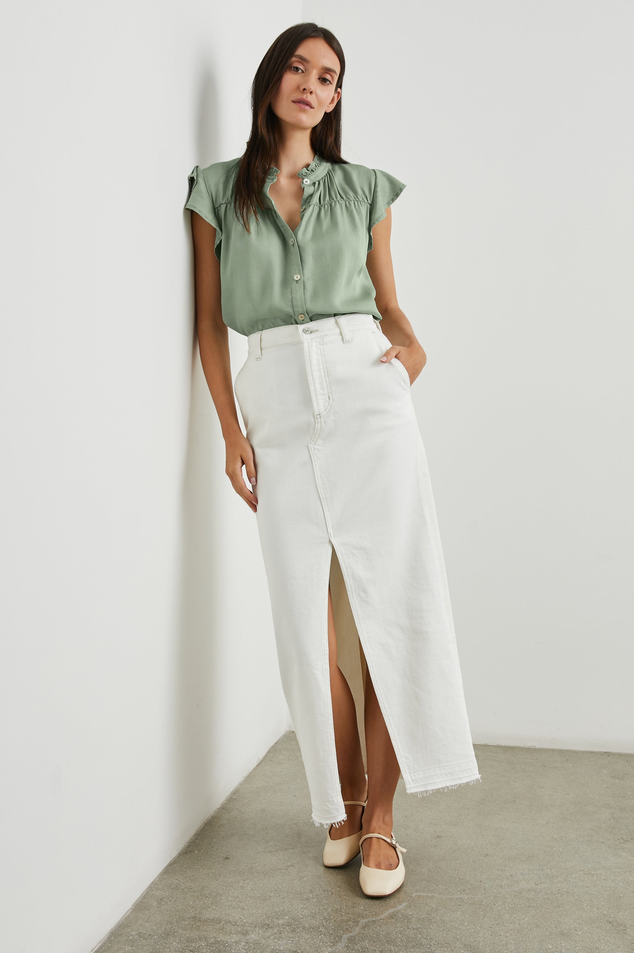 Ruthie Top - Sage Denim
