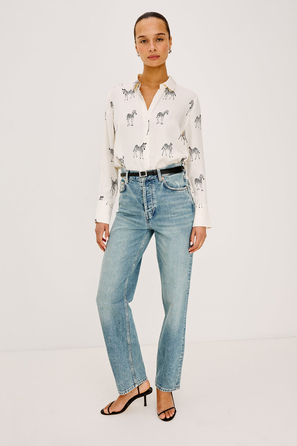 Saige Shirt - Ivory Zebra