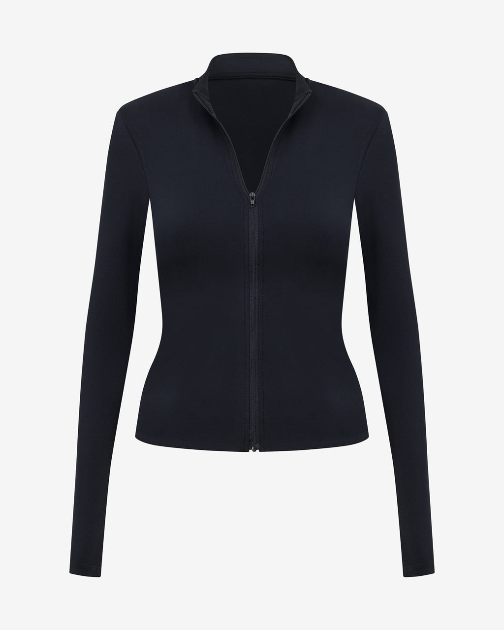 Serenity Longline Zip Up Jacket | Black