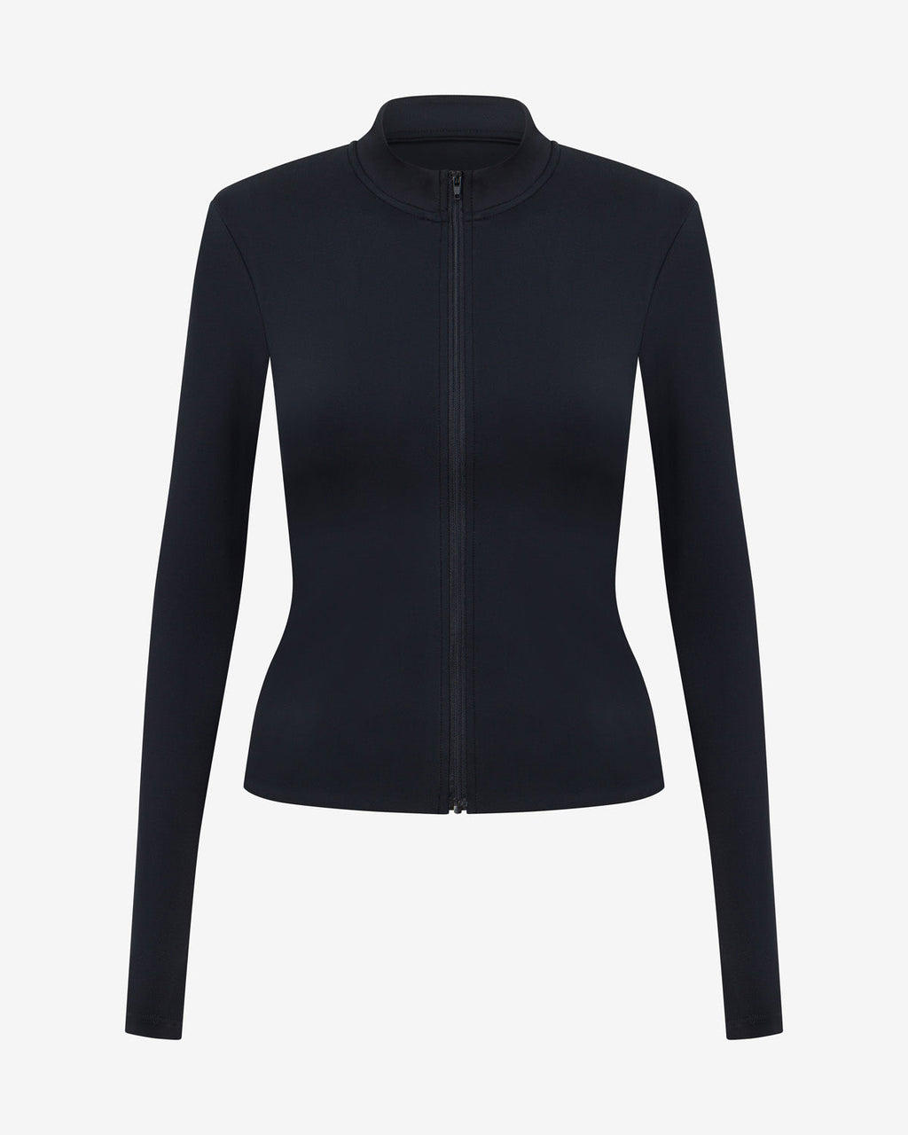 Serenity Longline Zip Up Jacket | Black