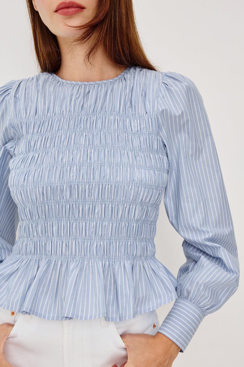 Tabi Top - Oxford White Stripe