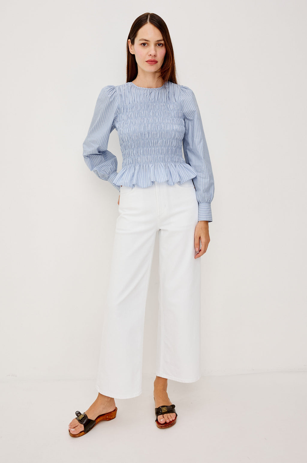 Tabi Top - Oxford White Stripe