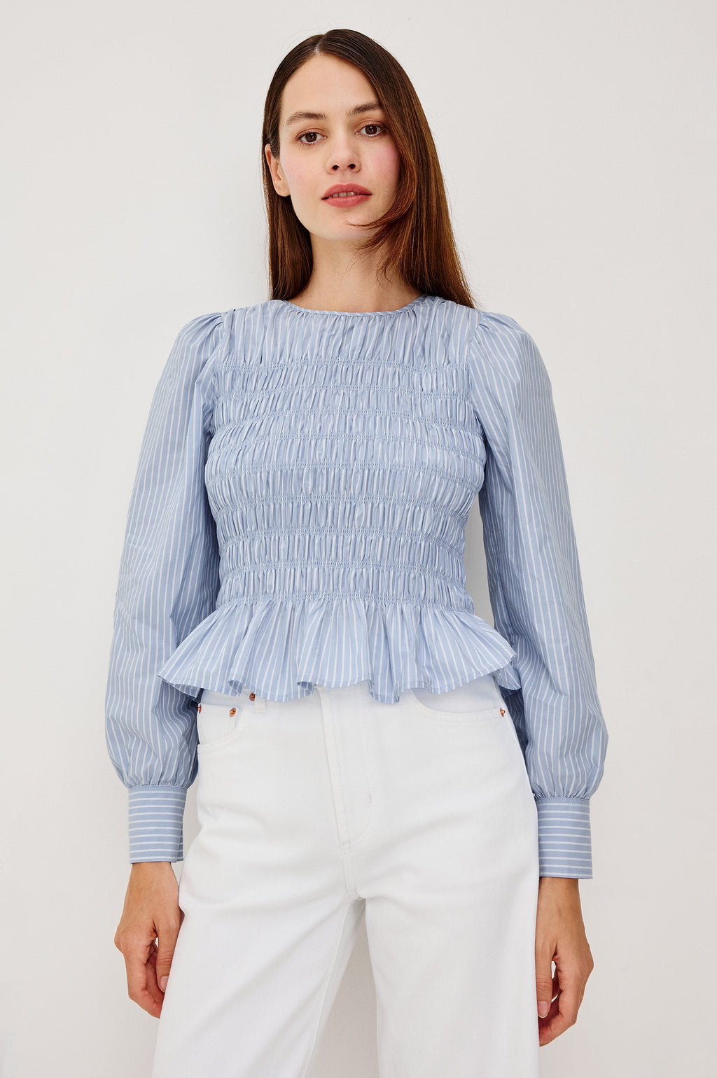 Tabi Top - Oxford White Stripe