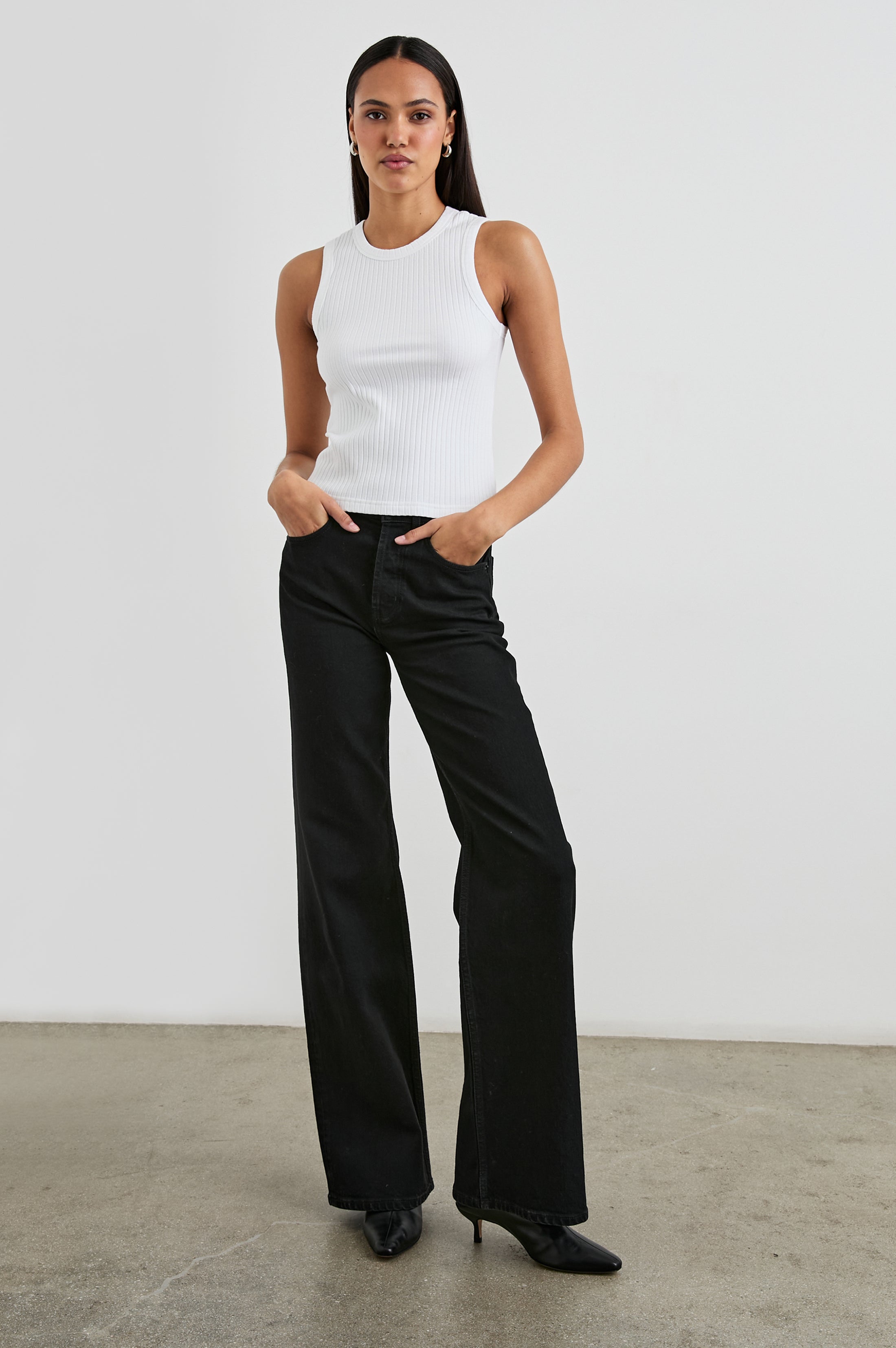 The Racer Tank - White
