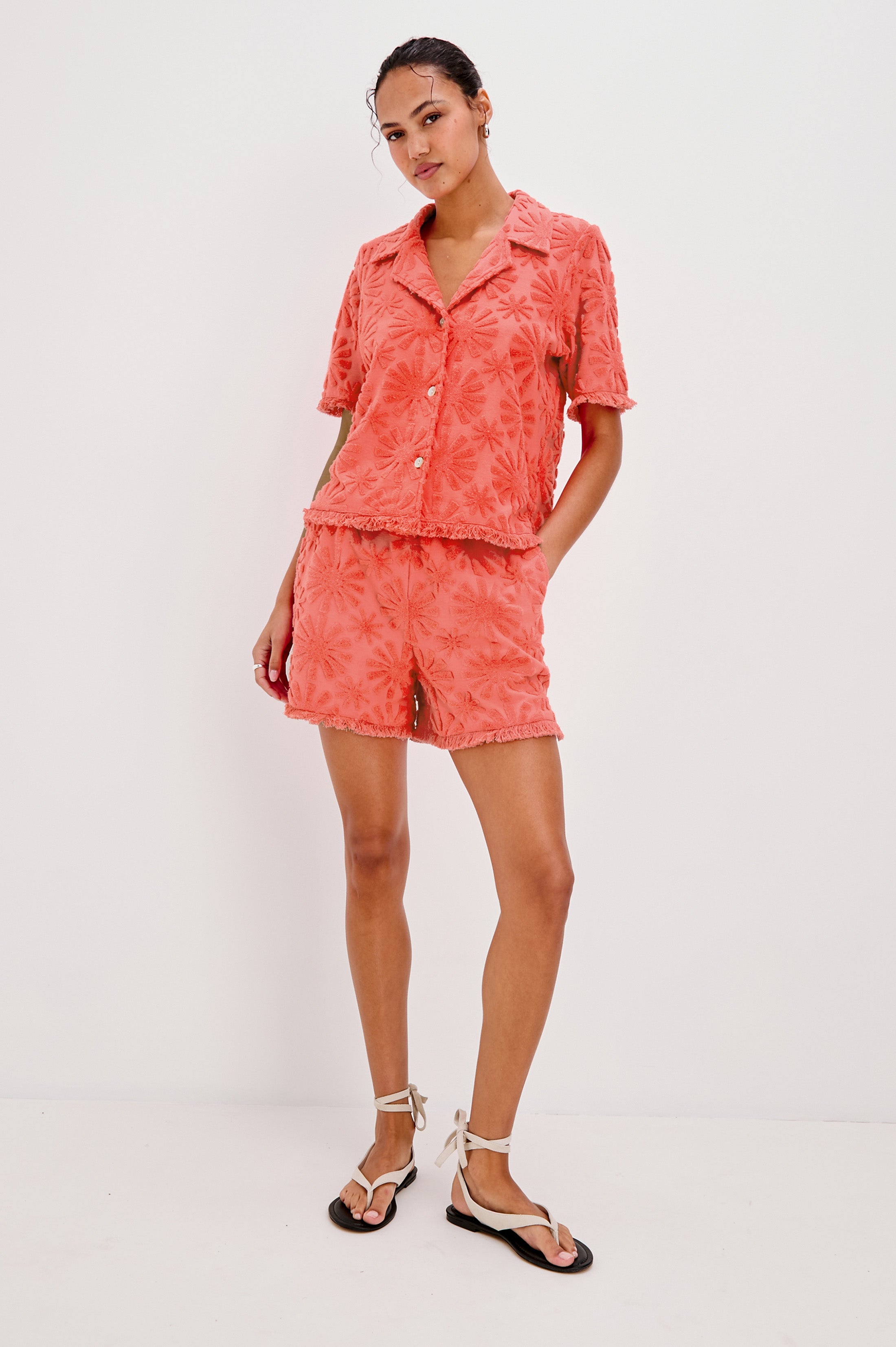 Tiff Shirt - Red Sunburst Jacquard