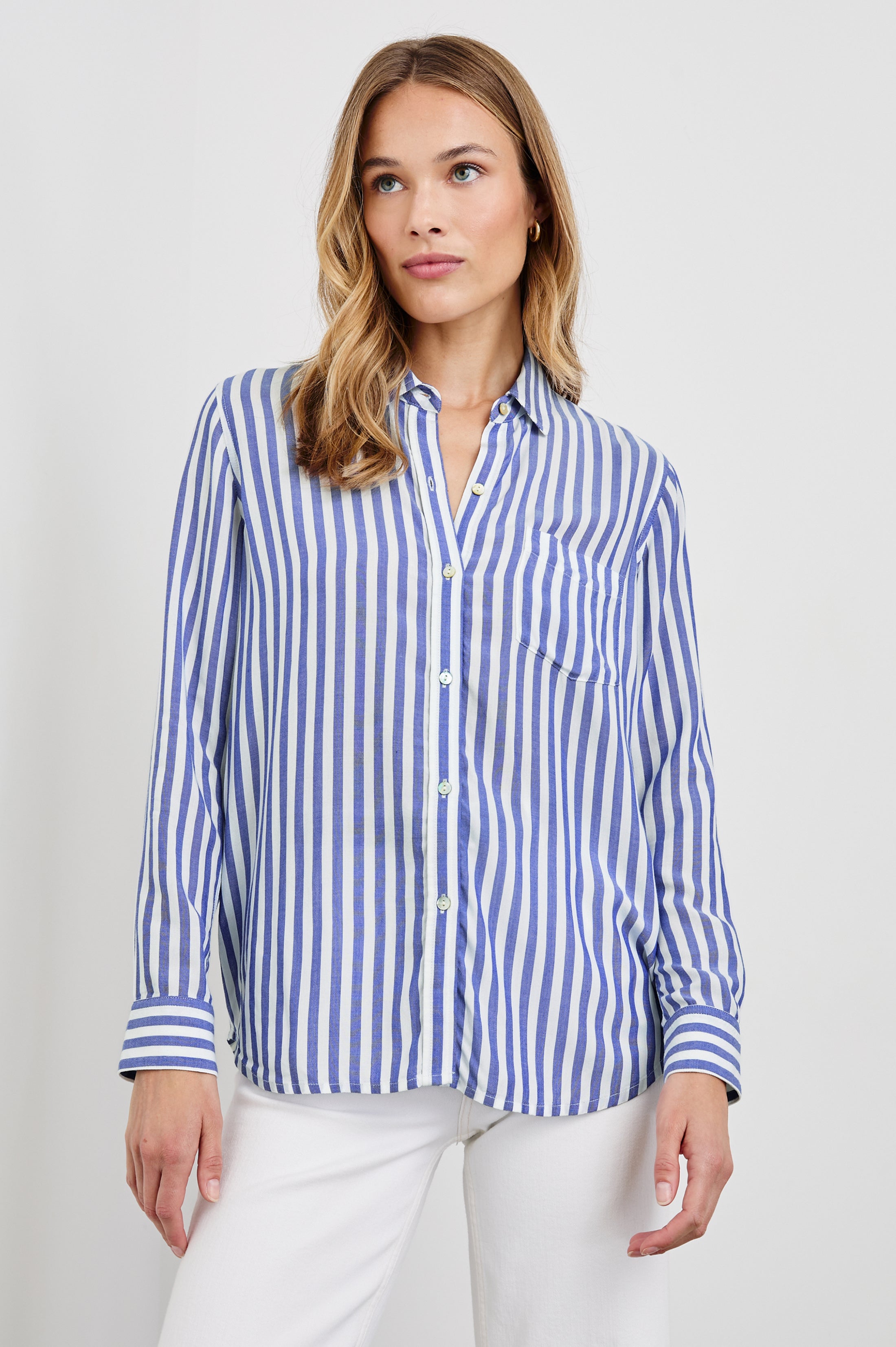 Wren Shirt - Blue White