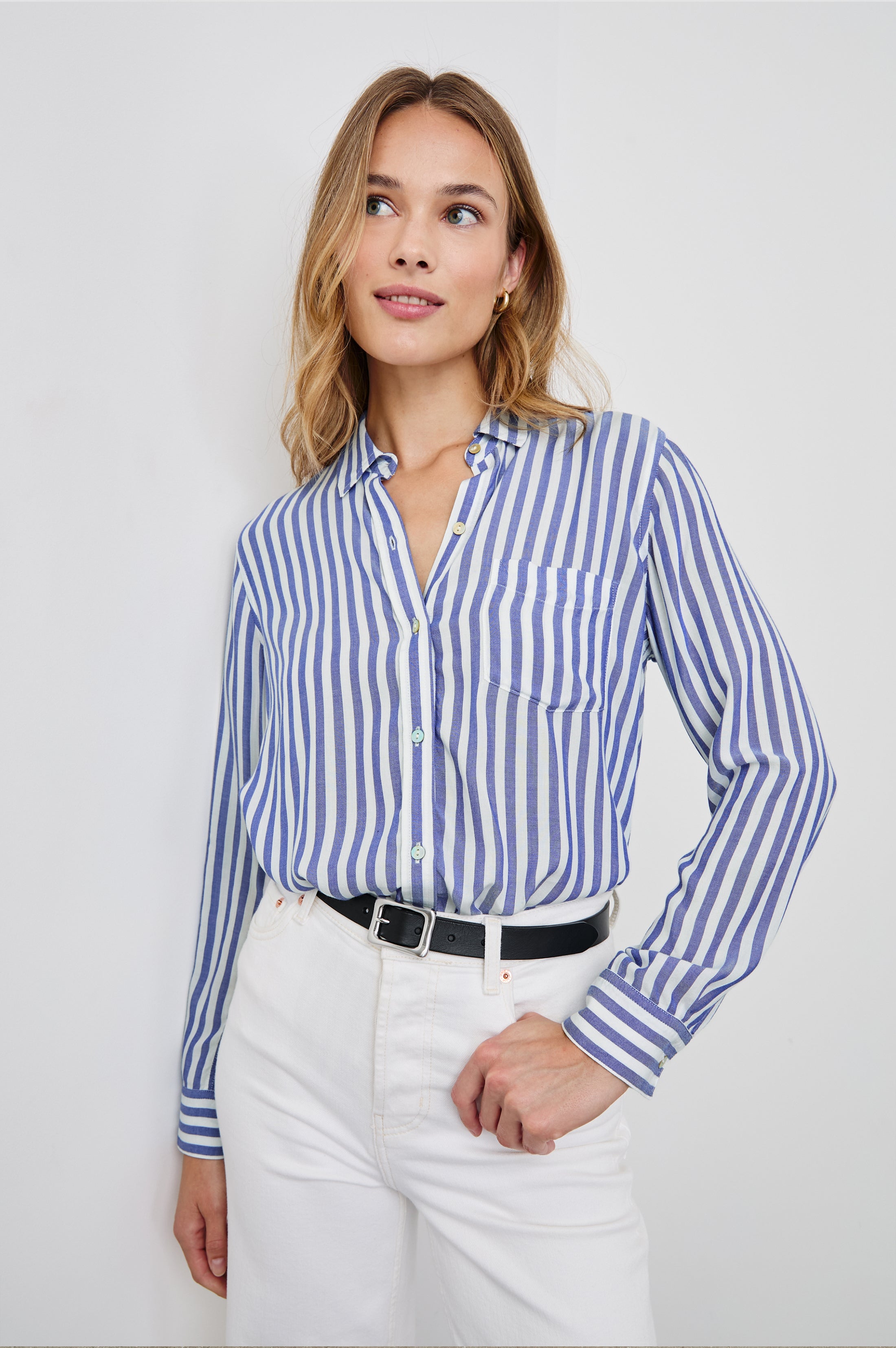 Wren Shirt - Blue White