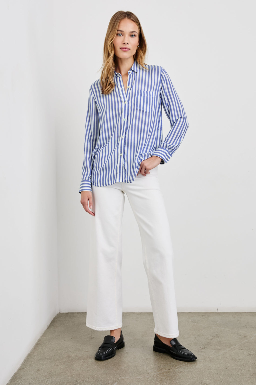 Wren Shirt - Blue White