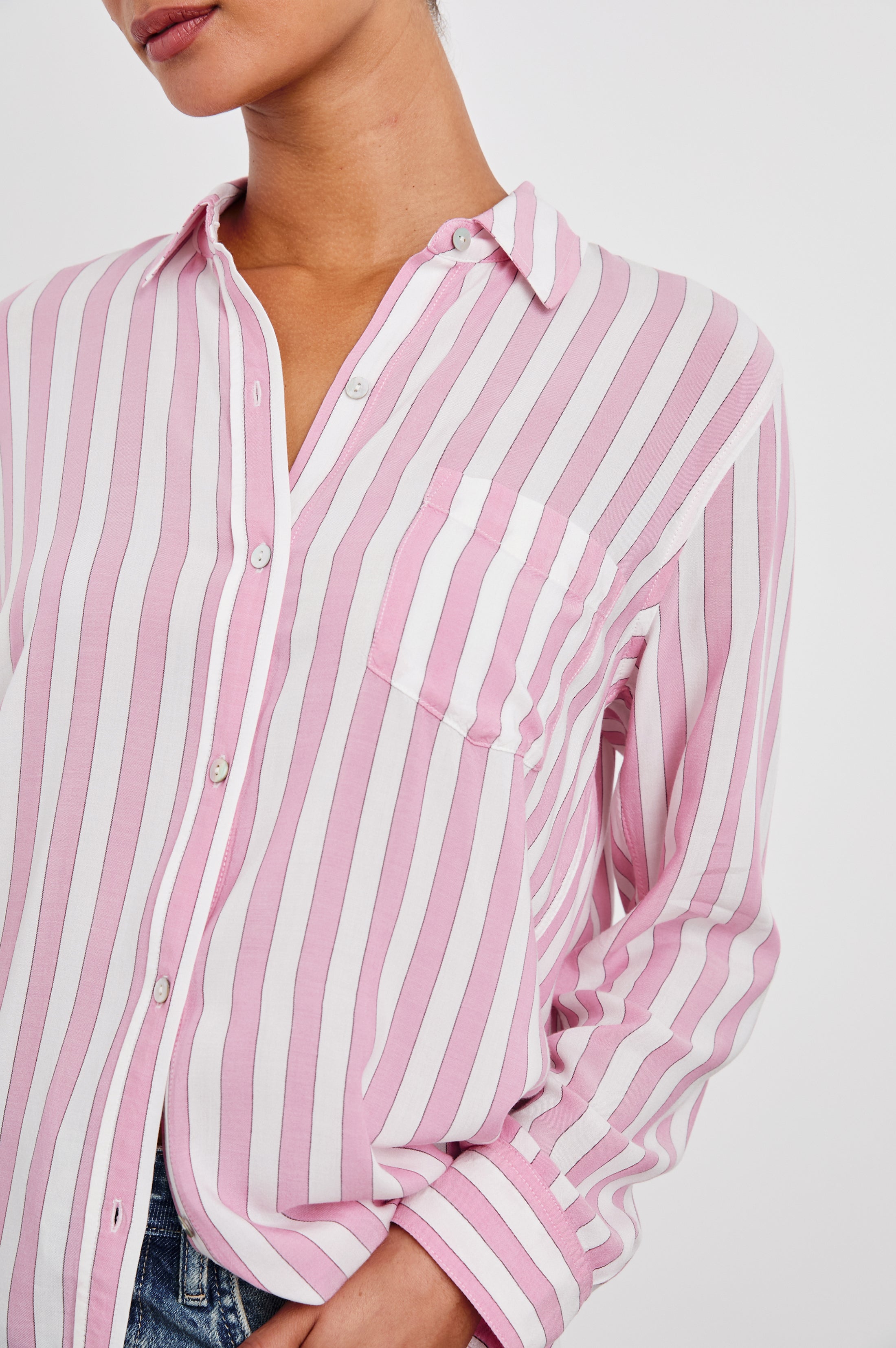 Wren Shirt - Rose Bloom Stripe